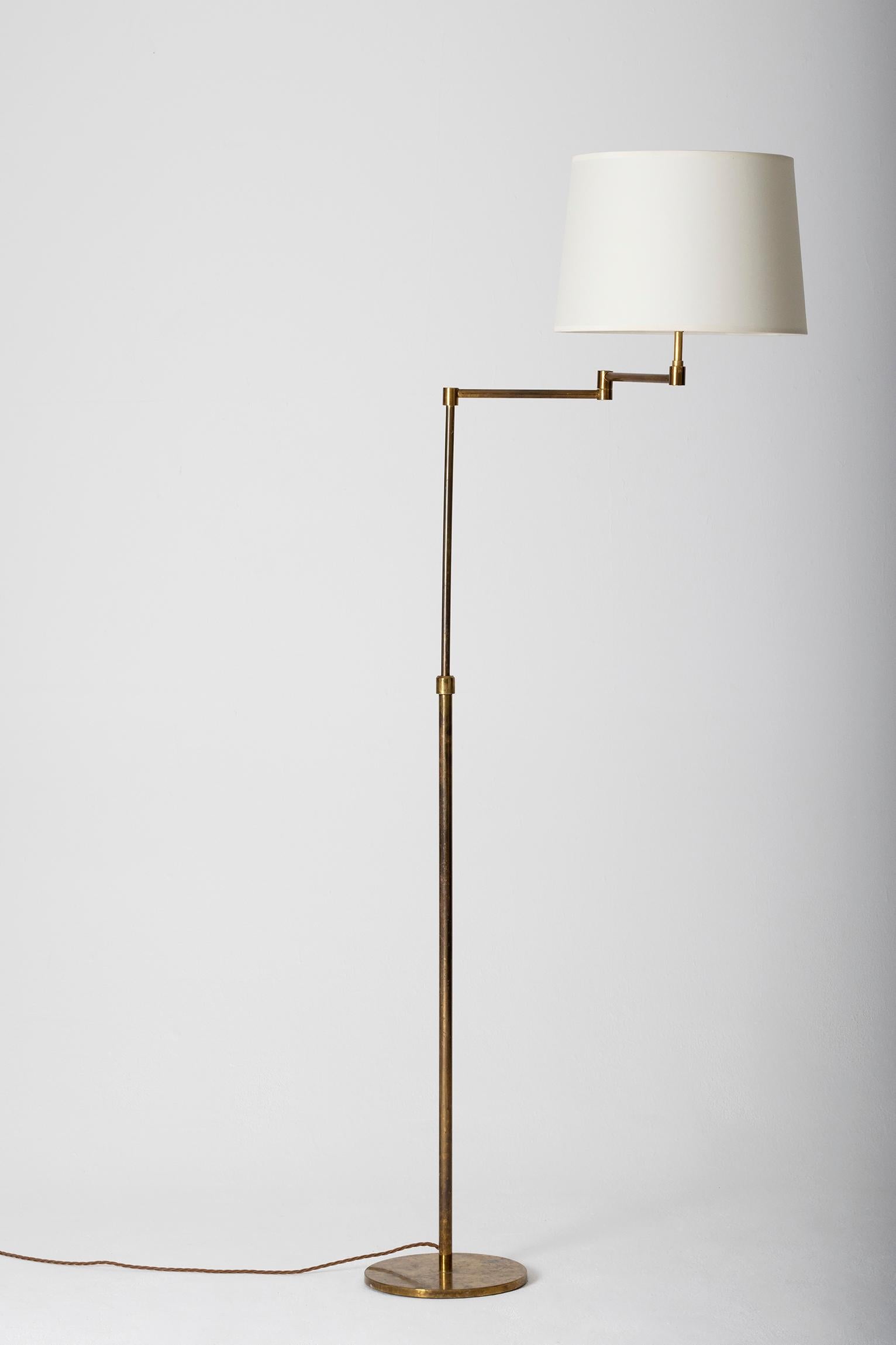 Mid-Century Modern Midcentury Brass Telescopic Reading Floor Lamp