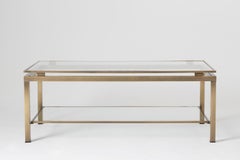 Midcentury Brass Two-Tiered Coffee Table