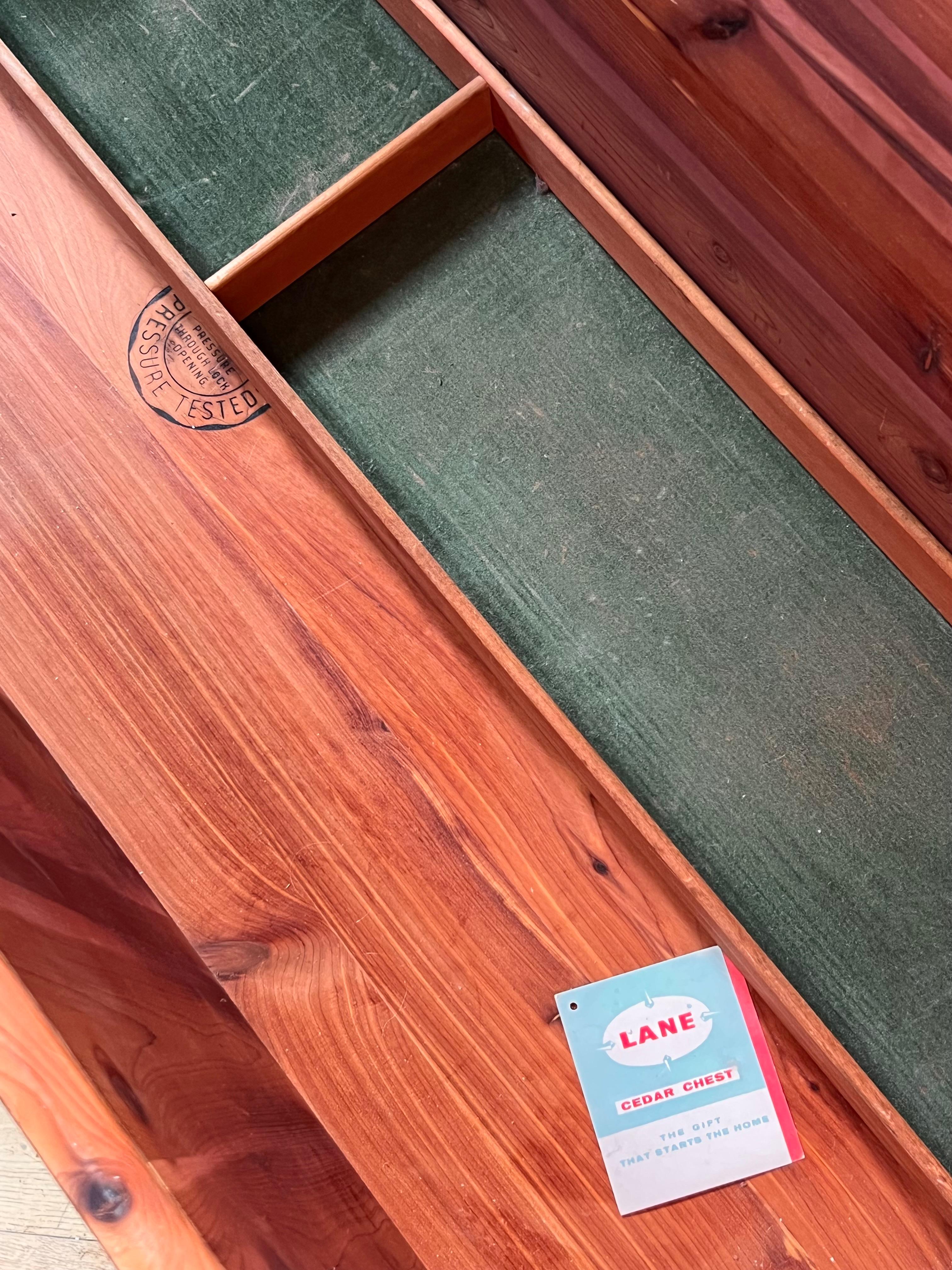 A mid century cedar wood blanket chest by Lane, circa 1960 1
