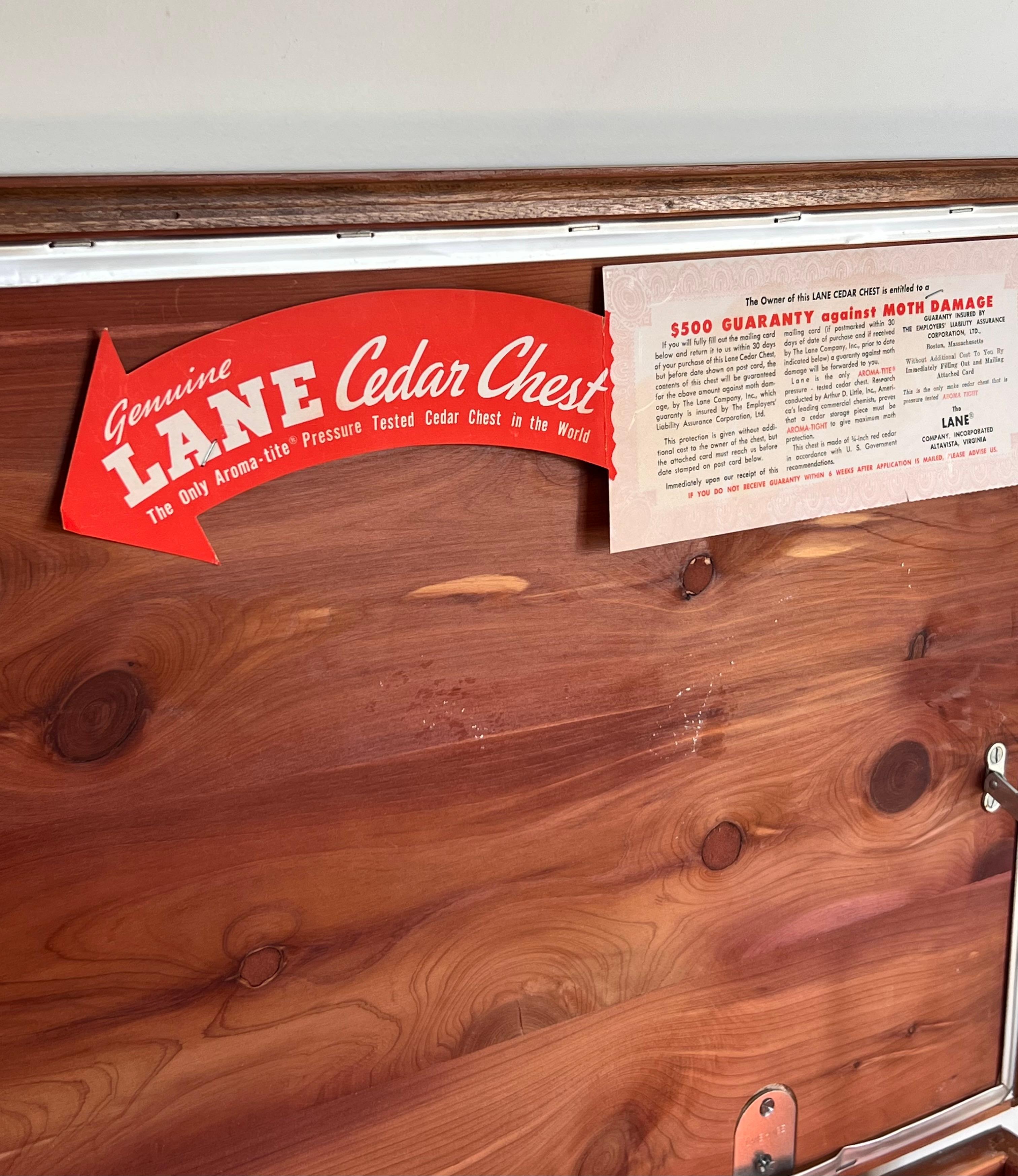 A mid century cedar wood blanket chest by Lane, circa 1960 2