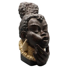 A Mid-Century Ceramic Bust of a Woman by Ove Rasmussen for Bornholm