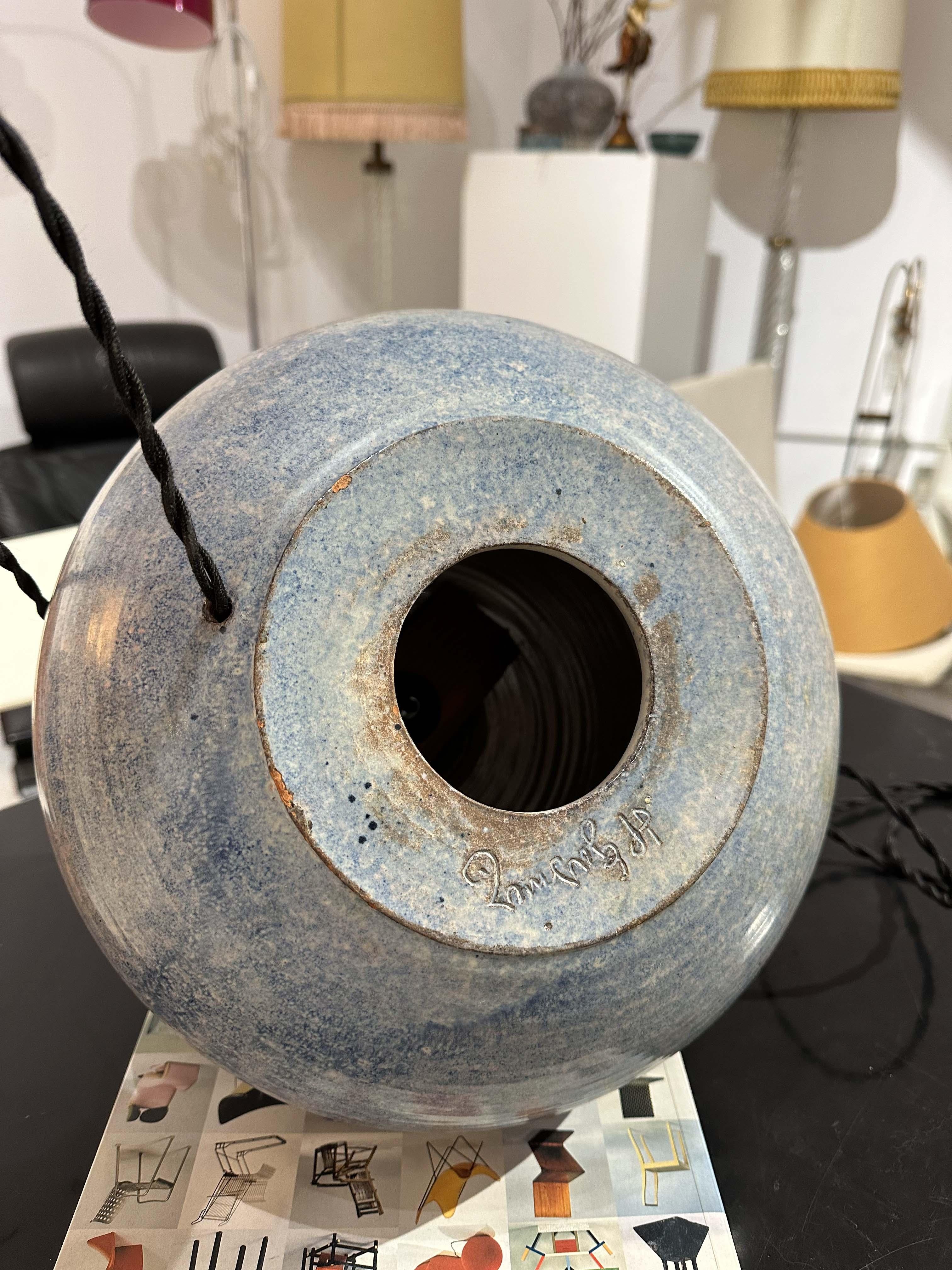 Lampe émaillée en céramique du milieu du siècle dernier par Jean Pierre Gasnier en vente 3
