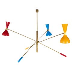 A Mid-Century Chandelier in the Manner of Stilnovo