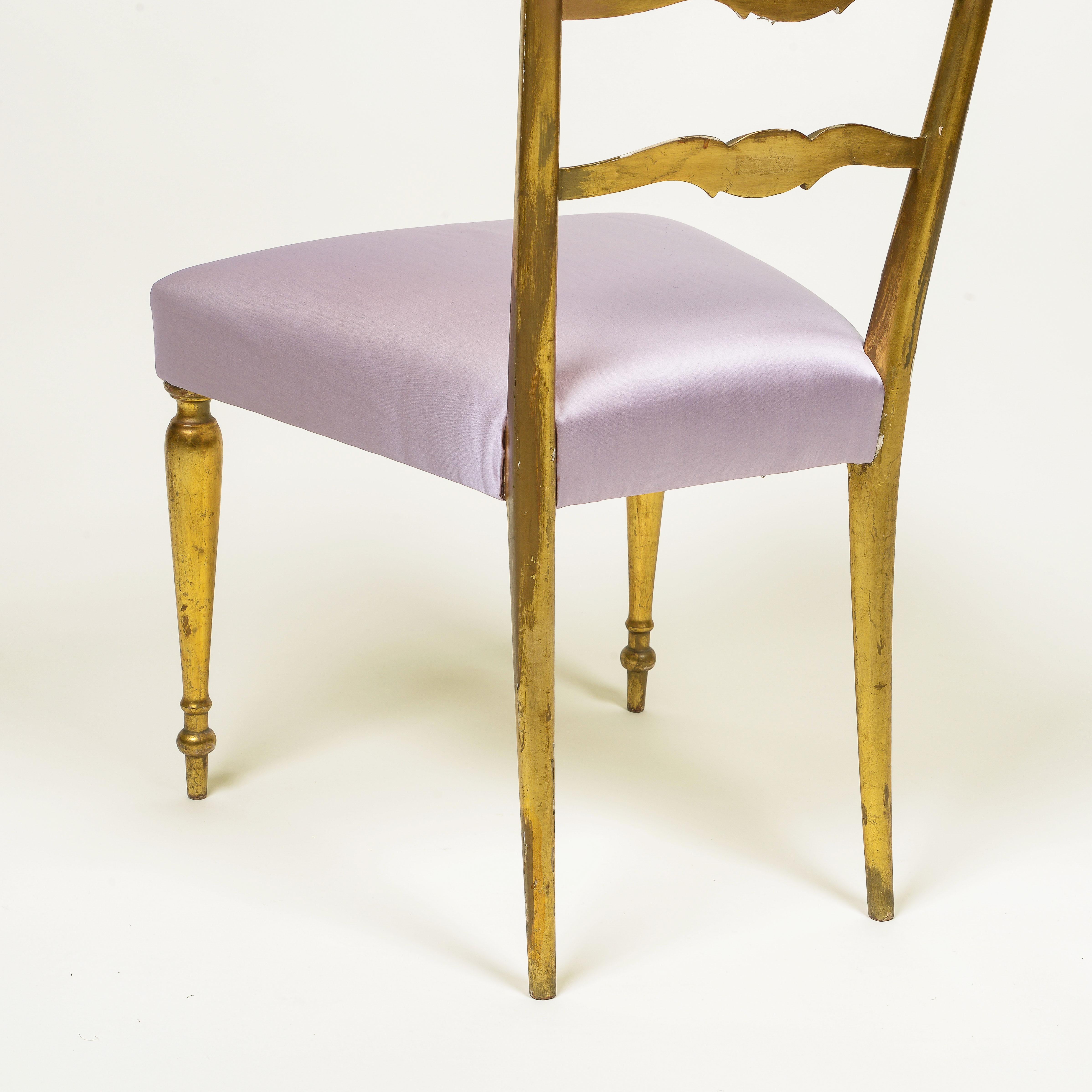 A Mid-Century Chiavari Giltwood Side Chair For Sale 4