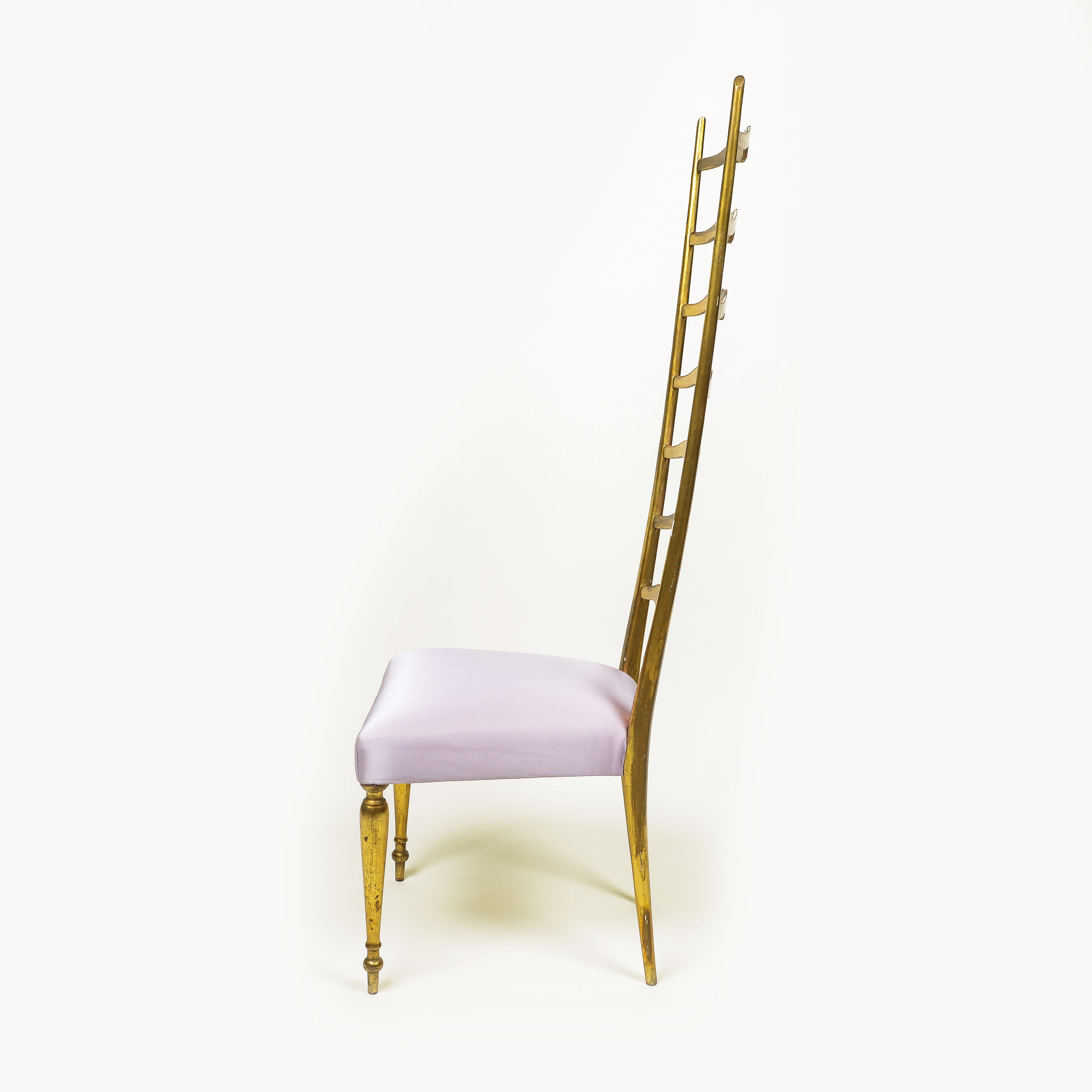 Mid-Century Modern A Mid-Century Chiavari Giltwood Side Chair For Sale