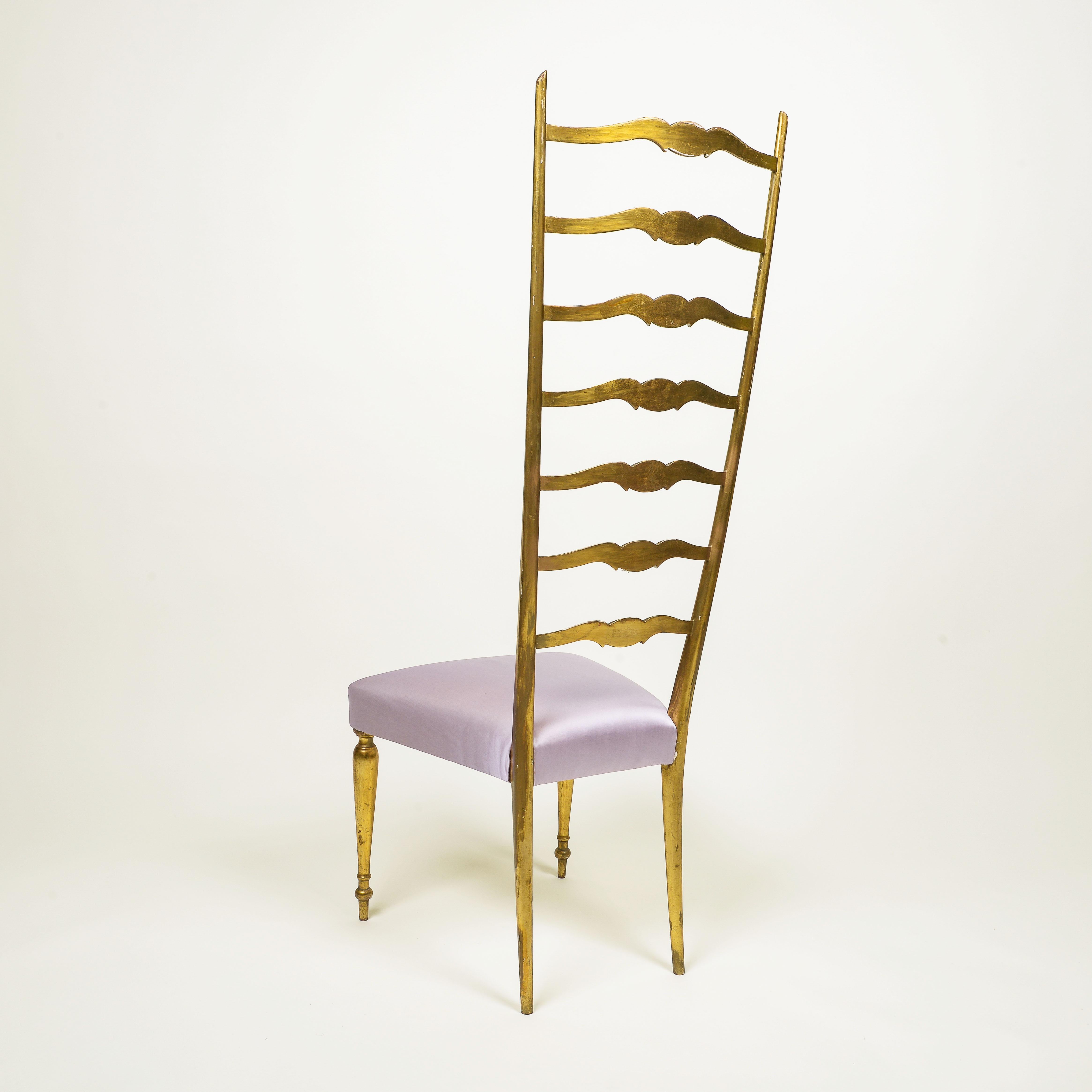 Italian A Mid-Century Chiavari Giltwood Side Chair For Sale