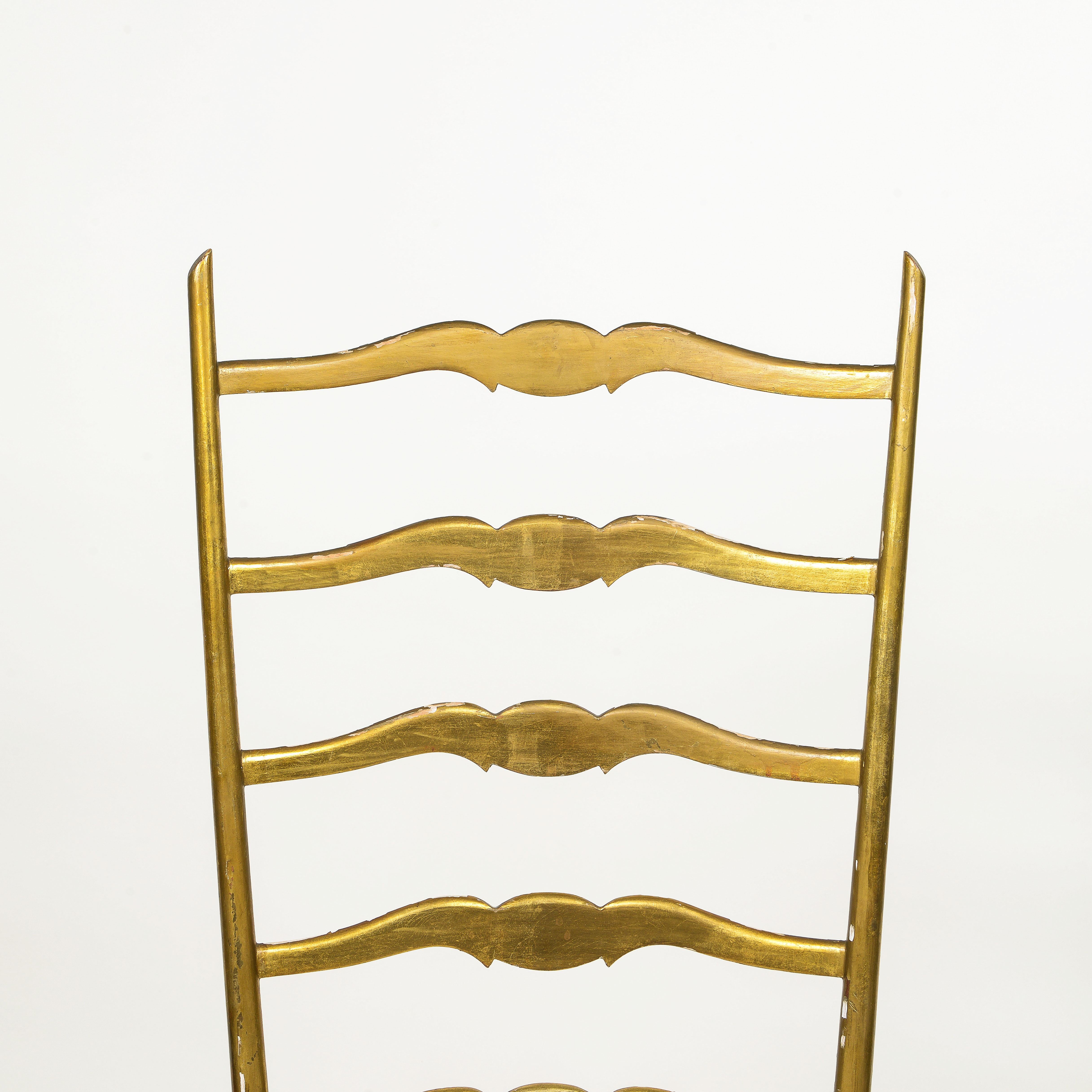 20th Century A Mid-Century Chiavari Giltwood Side Chair For Sale