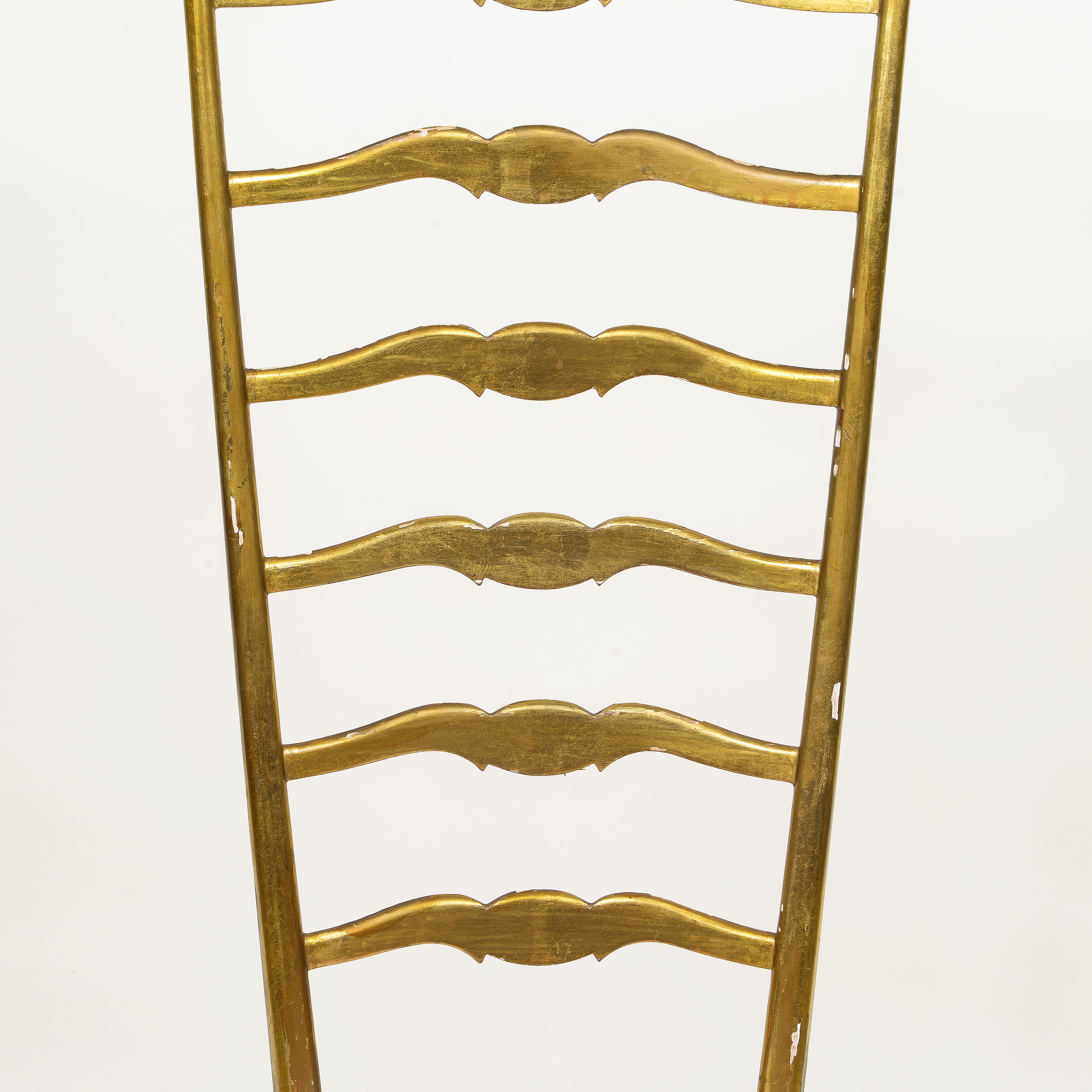 Chiavari-Giltwood-Beistellstuhl aus der Mitte des Jahrhunderts (Polster) im Angebot