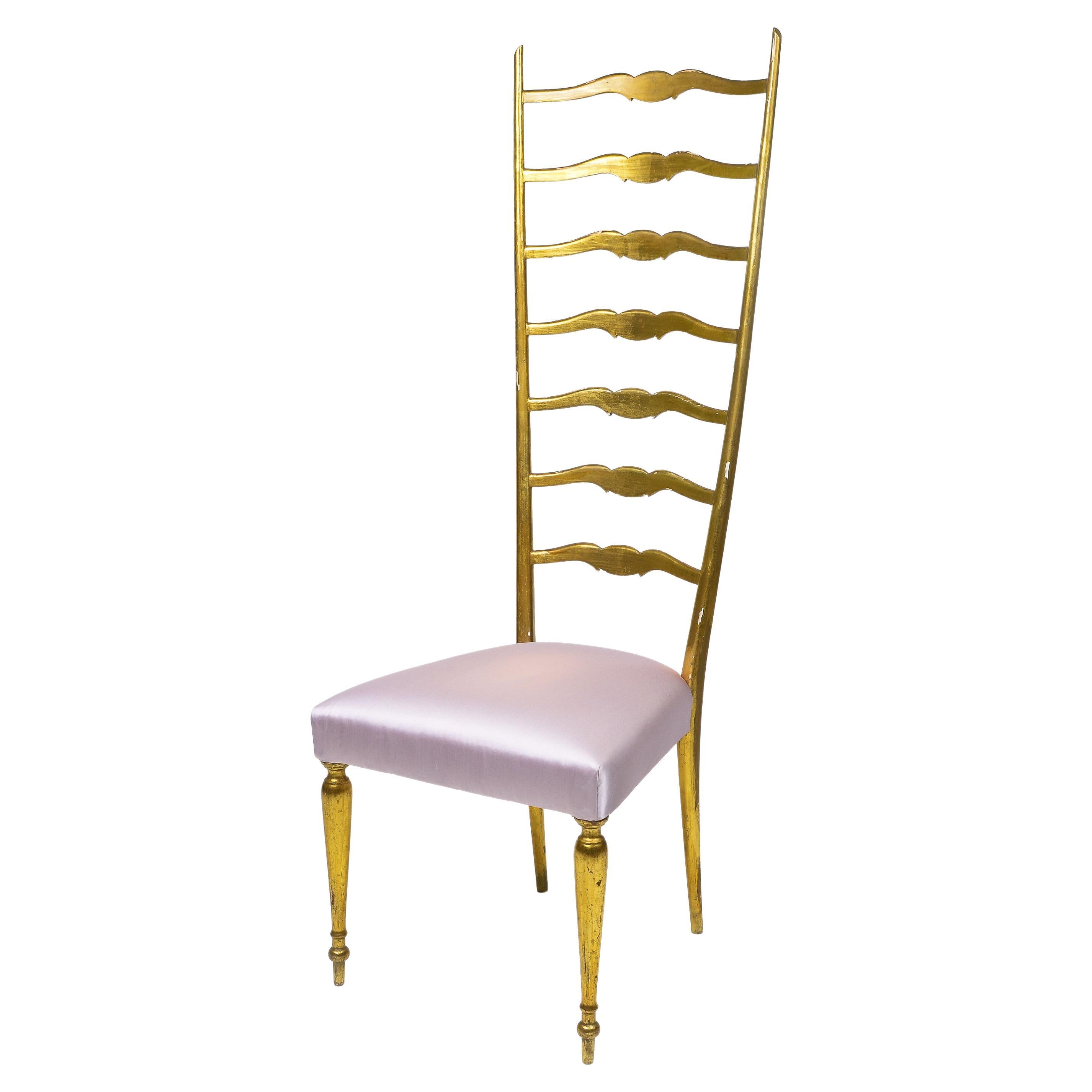 A Mid-Century Chiavari Giltwood Side Chair For Sale