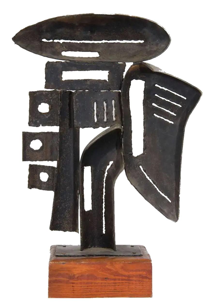 Metallo Scultura di paraurti d'auto cromato di metà secolo firmata 
