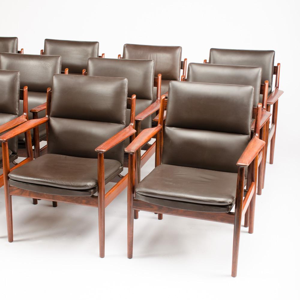 Mid-Century moderno Sedia danese di metà secolo in palissandro, 1950 circa - Disegnata da Arne Vodder per Sibast in vendita