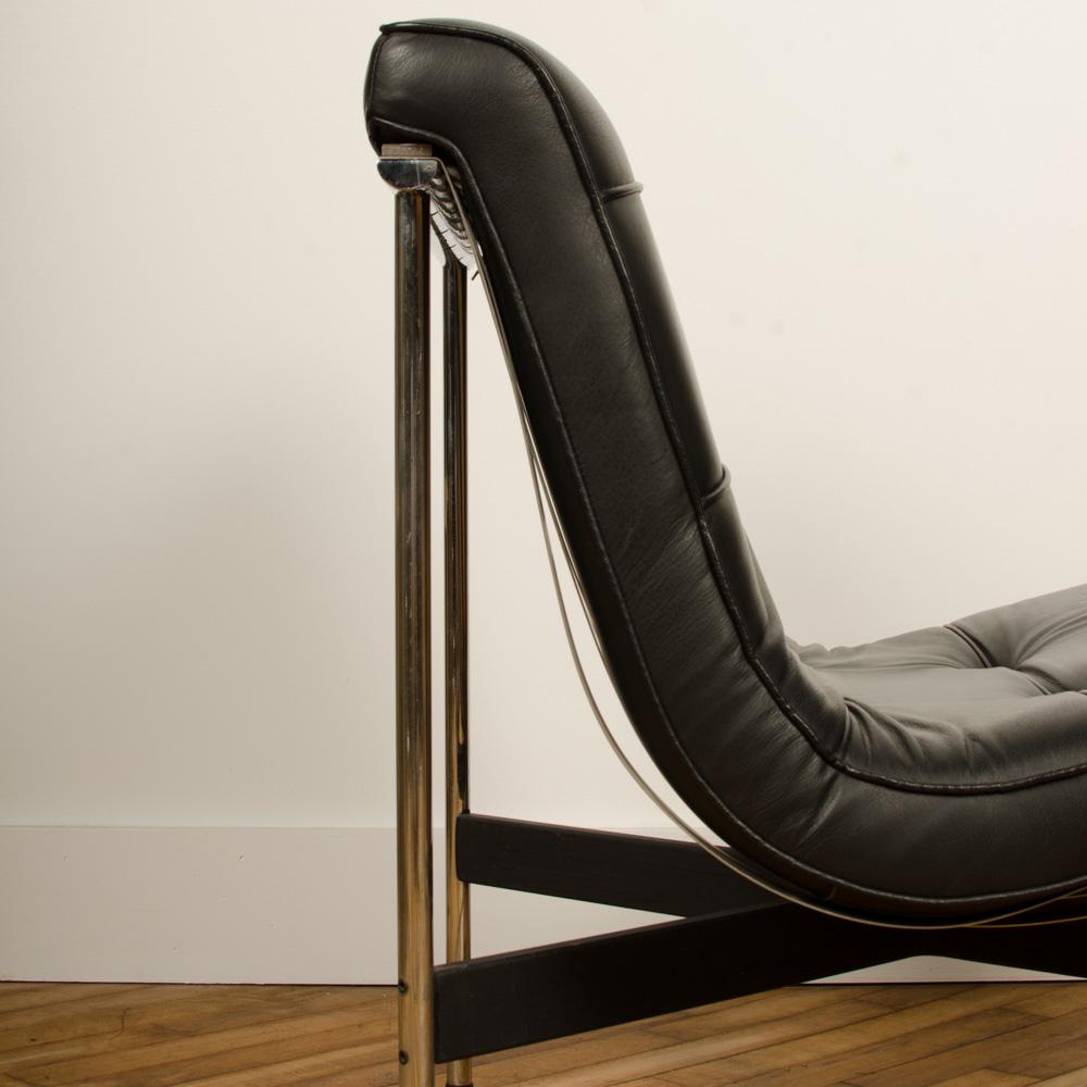 Mid-Century Modern Mid-Century Designed Black Leather Lounge Chair, 1952