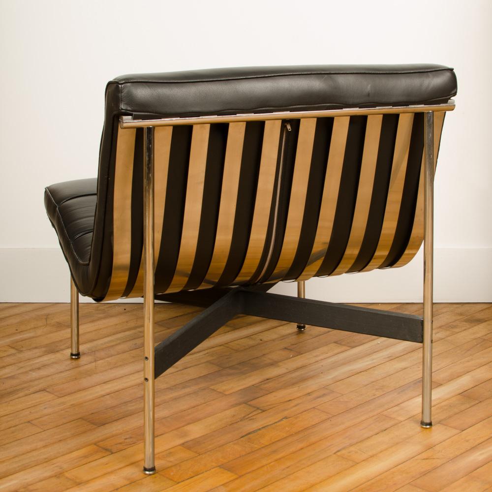 Mid-Century Designed Black Leather Lounge Chair, 1952 2