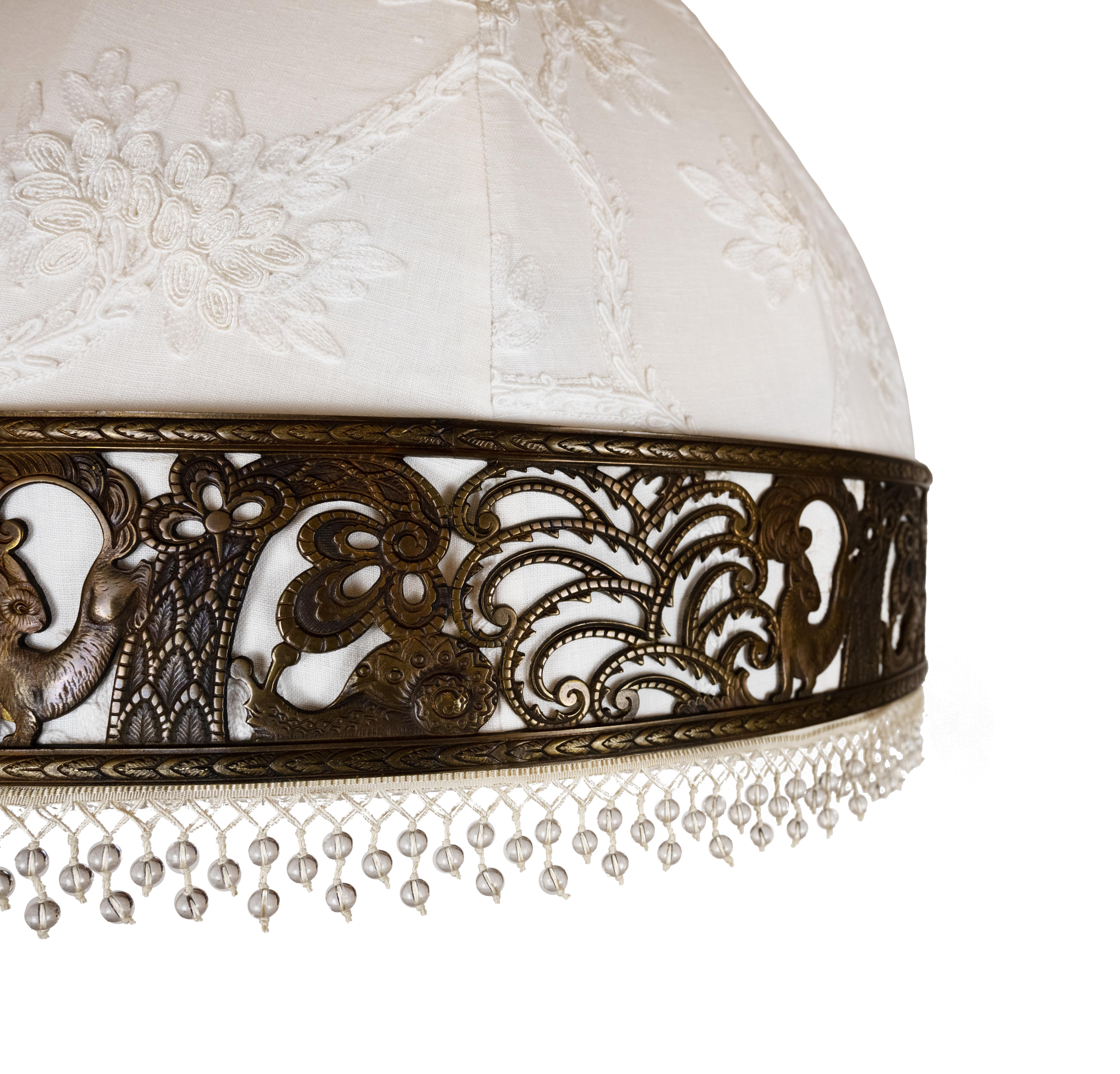 Ottone A Mid-Century Domed Pendant Light in vendita