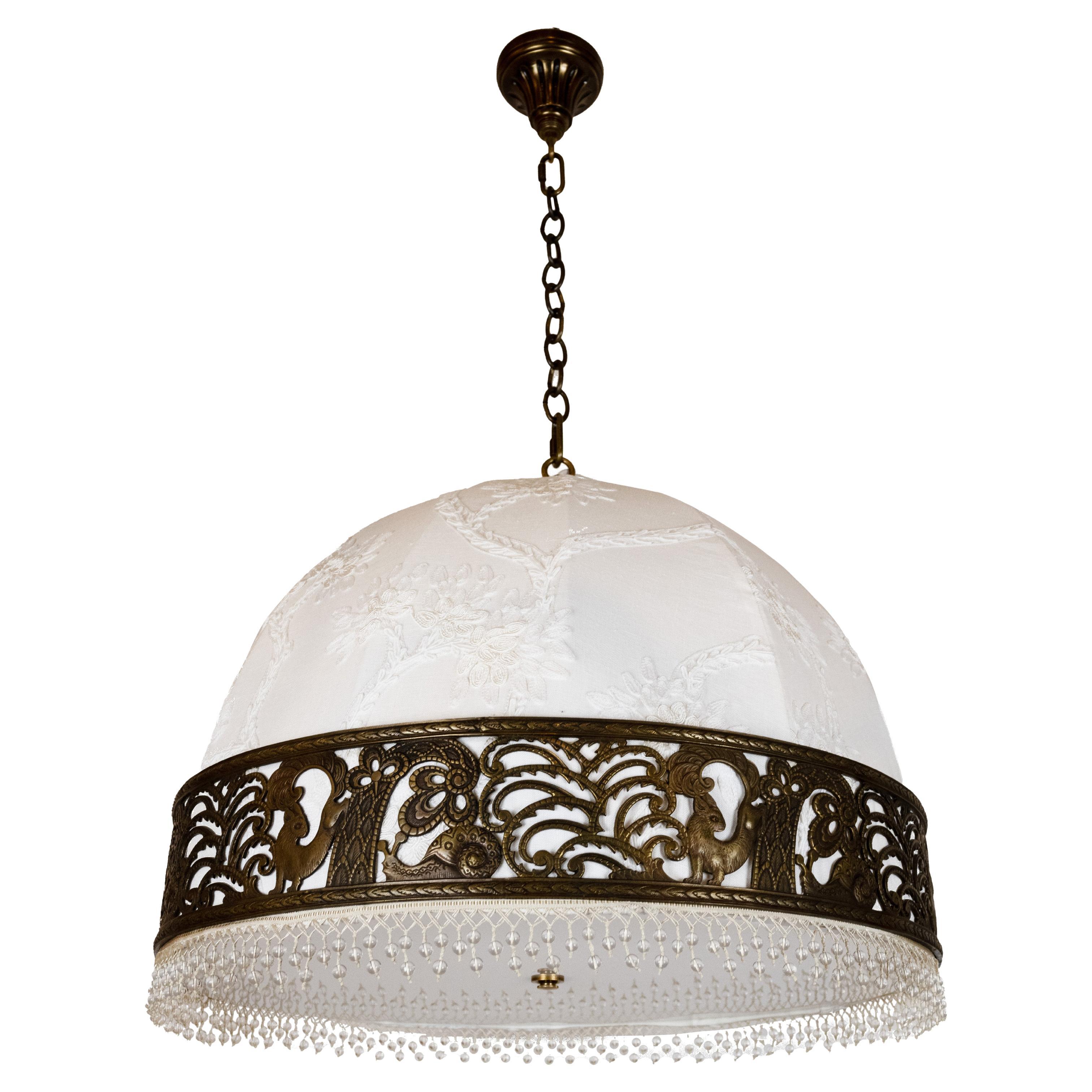 A Mid-Century Domed Pendant Light