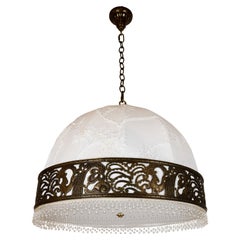 A Mid-Century Domed Pendant Light