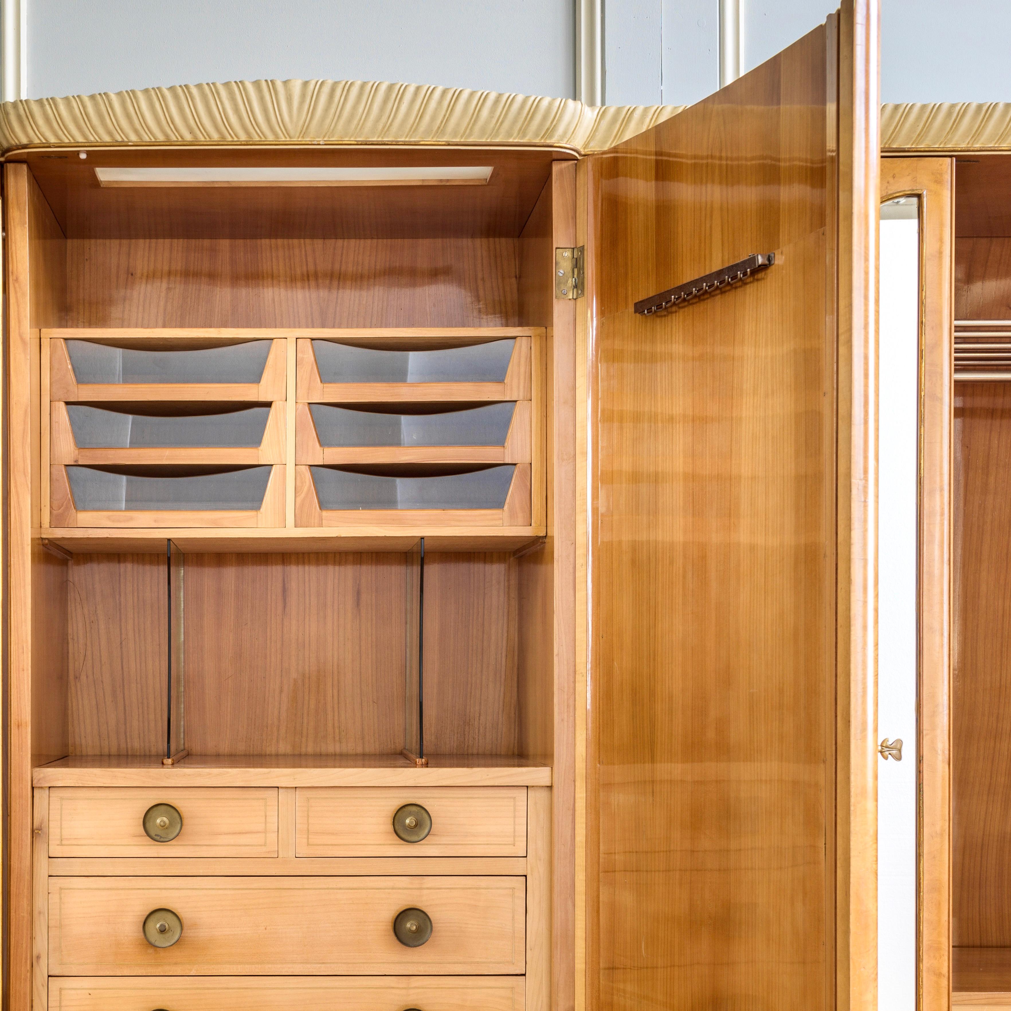 Mid Century Early 1940's Art Deco Wardrobe Made in Burr Elm Wood Veneer 3
