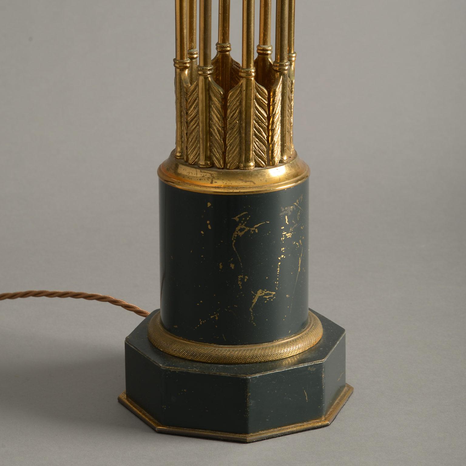 Mid-Century Modern Midcentury Empire Style Arrow Lamp Base For Sale