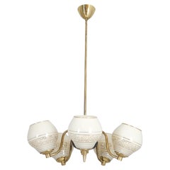 A Mid-Century Finnish Design Lamp in Brass 
Glass, Saariston Valaisin Oy, 1960s