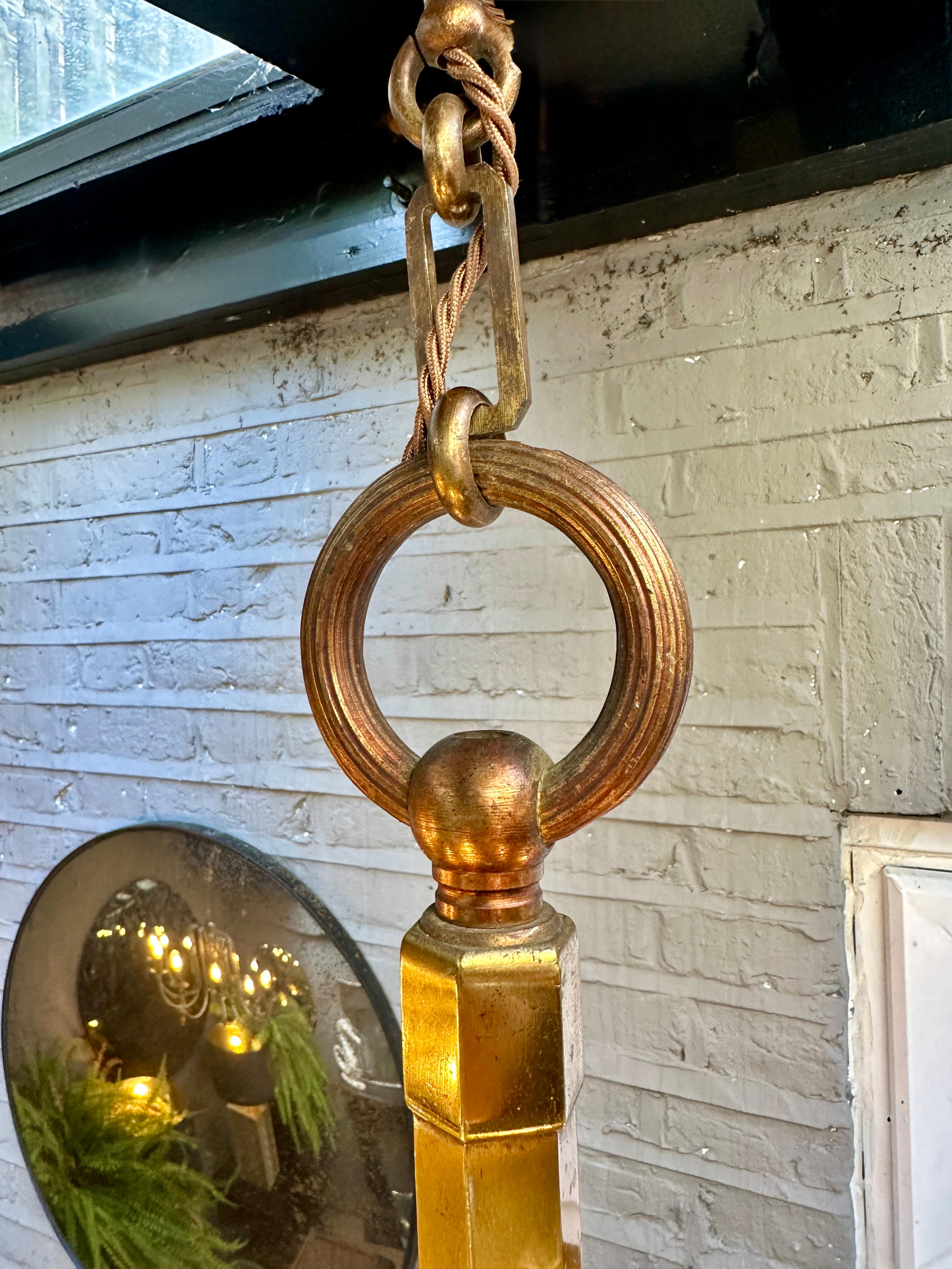 Lampadario in ottone della metà del secolo scorso attribuito a Guglielmo Ulrich In condizioni buone in vendita a London, GB