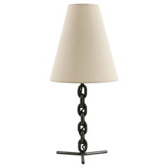 Midcentury French Iron Chain Table Lamp