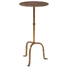 Midcentury Gilt Wrought Iron Martini Table