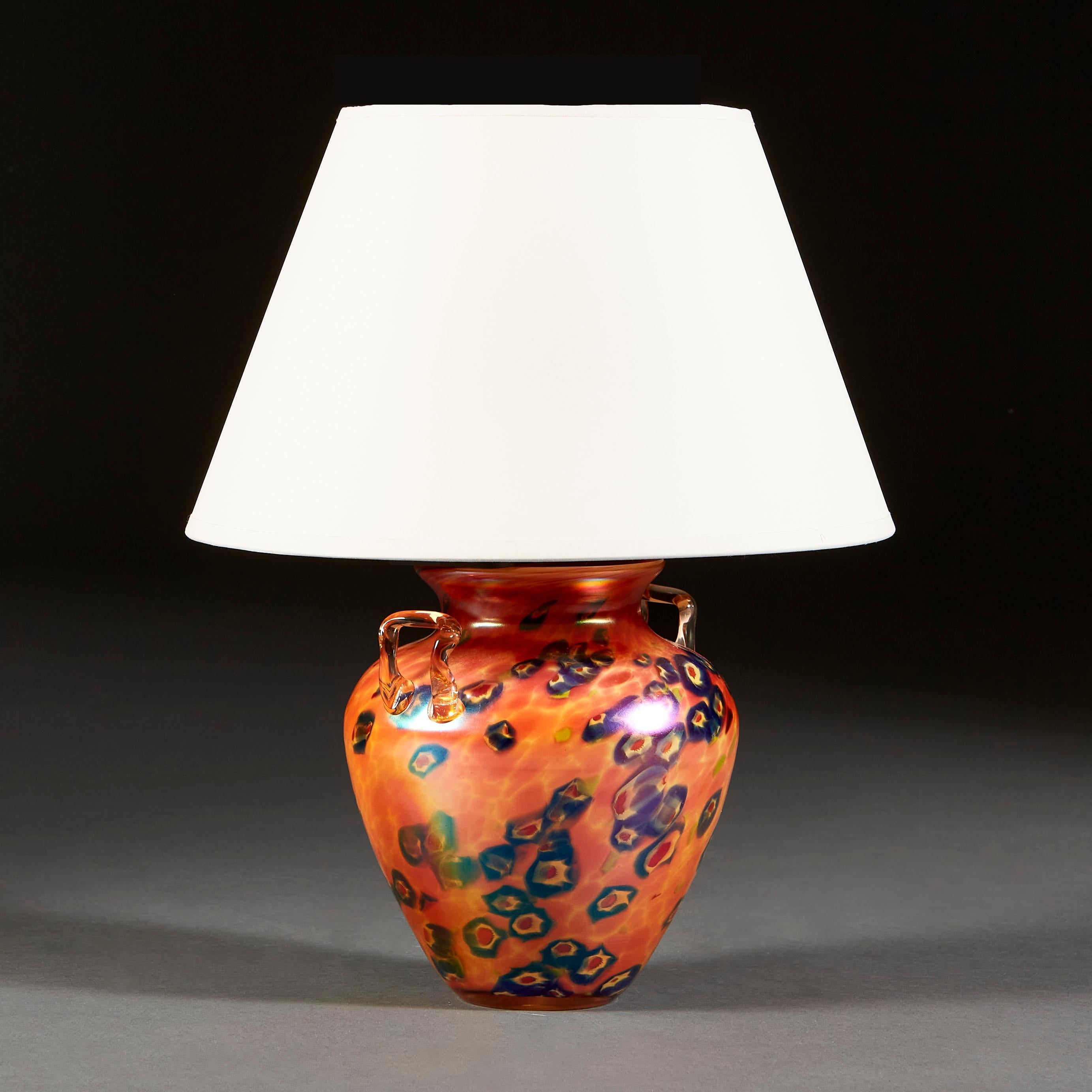 Mid-Century Italian Art Glass Lamp In Good Condition For Sale In London, GB