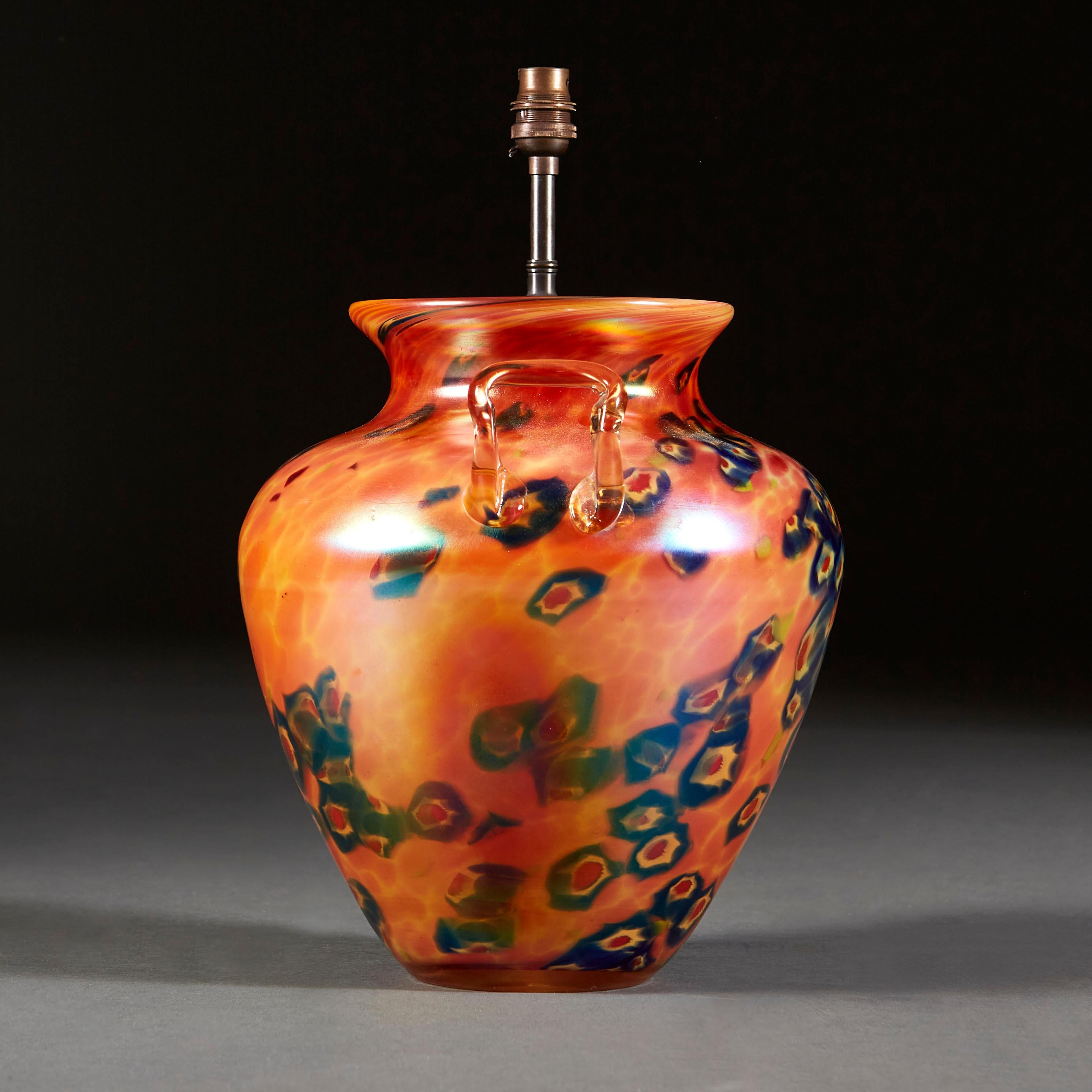Mid-Century Italian Art Glass Lamp For Sale 1