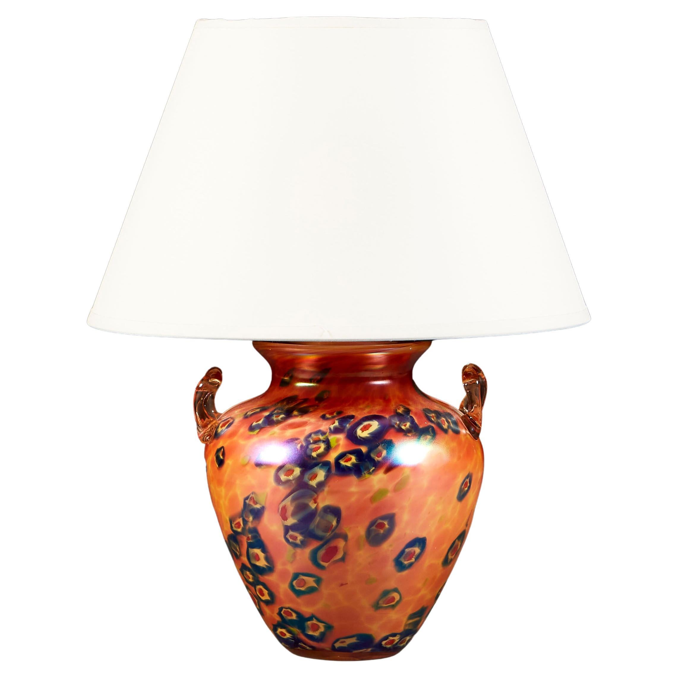 Mid-Century Italian Art Glass Lamp For Sale