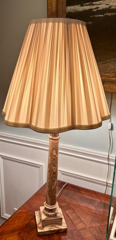 A rare late 19 Century griotte marble neo-classical column lamp