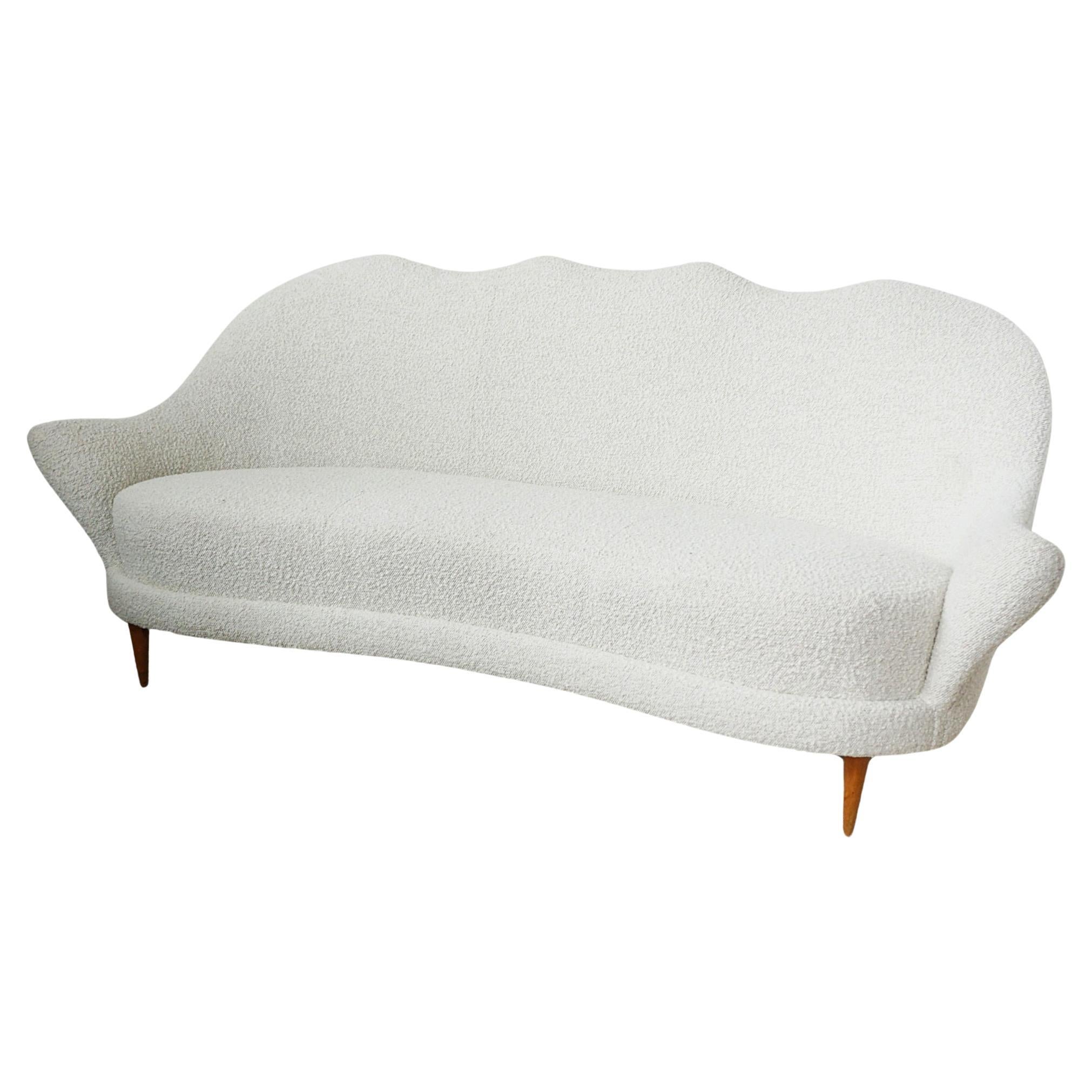 Mid-century Modern Romy Sofa Bouclé Brass For Sale at 1stDibs