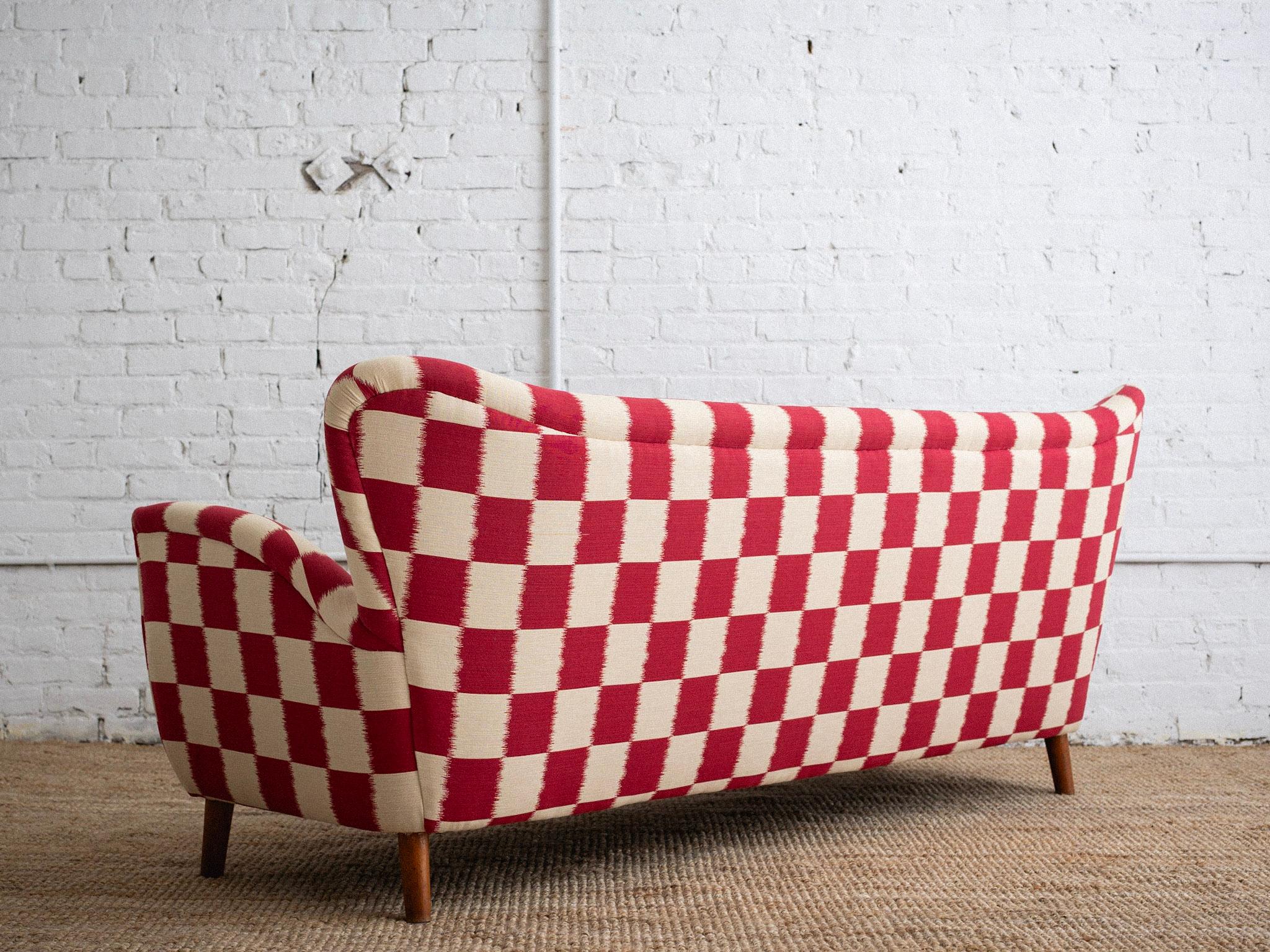 checkered couch