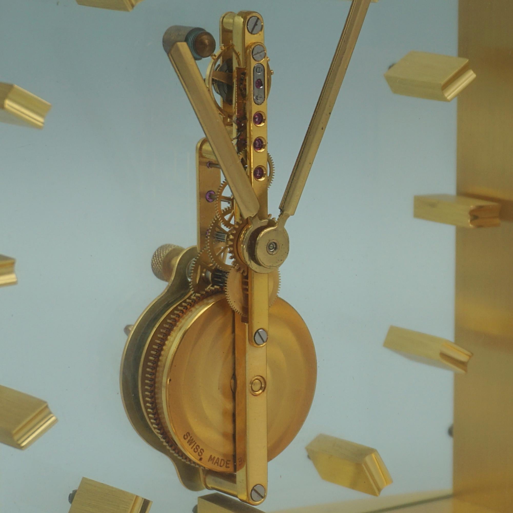 A Mid-Century Jaeger LeCoultre Mantel Clock Circa 1960 7
