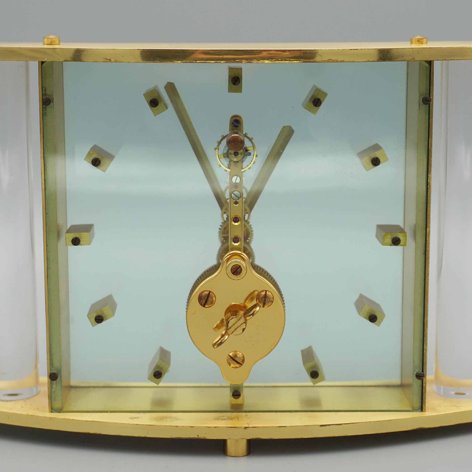 Brass A Mid-Century Jaeger LeCoultre Mantel Clock Circa 1960