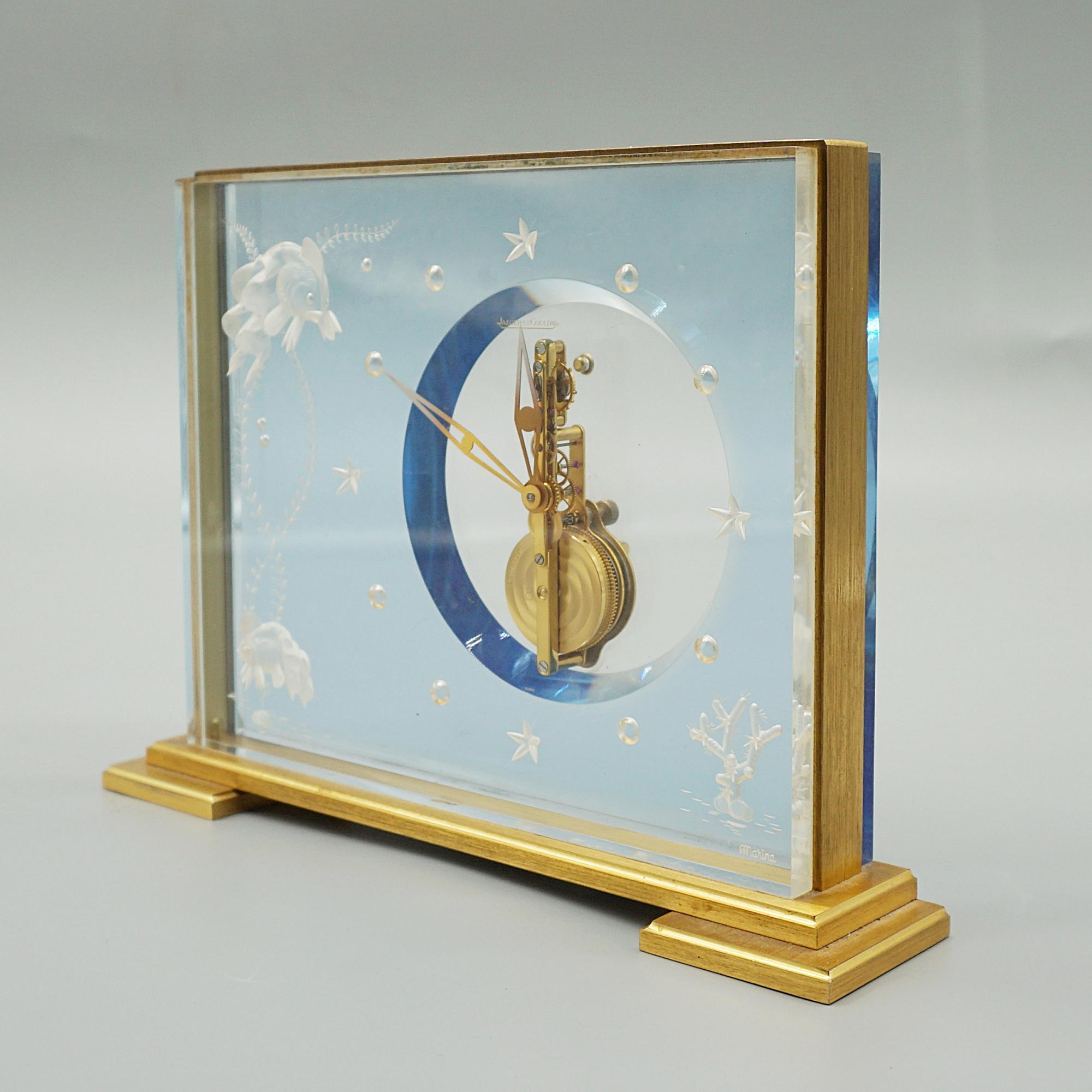 Swiss A Mid-Century Jaeger LeCoultre 'Marina' Mantel Clock Circa 1960
