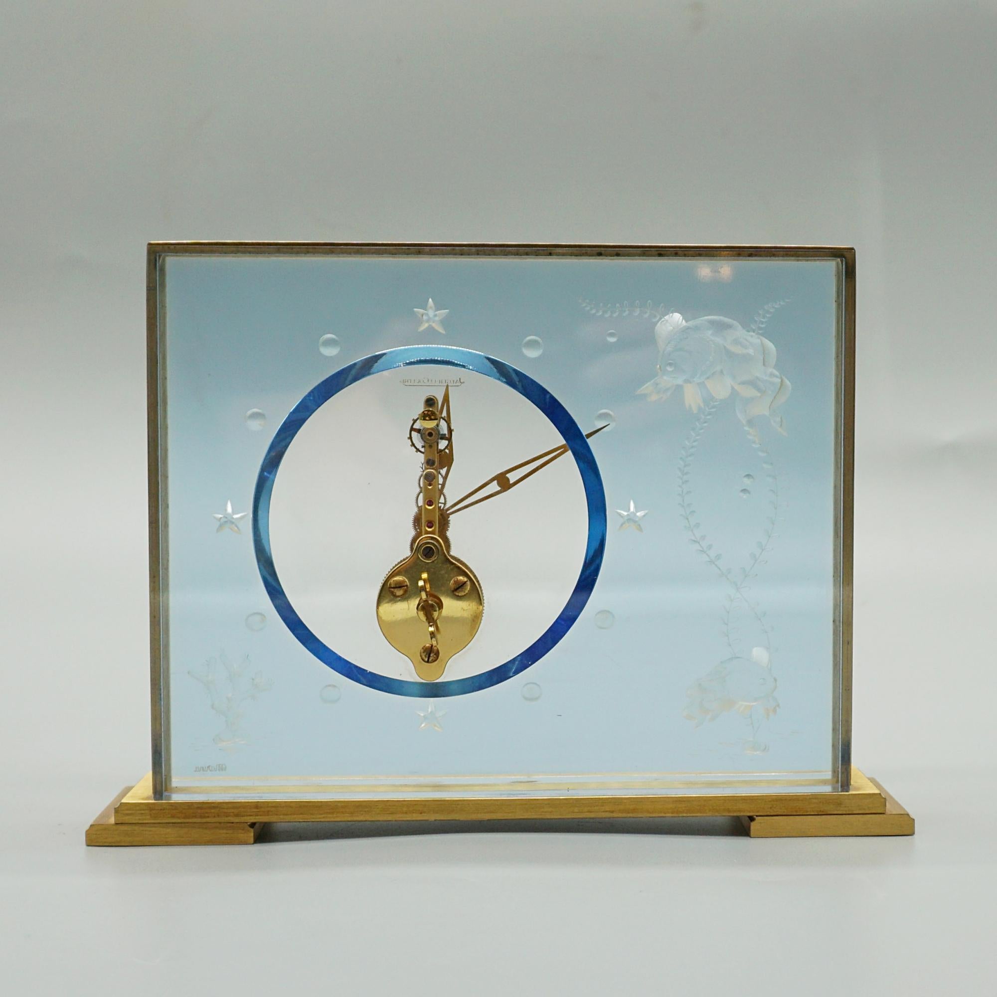 Brass A Mid-Century Jaeger LeCoultre 'Marina' Mantel Clock Circa 1960