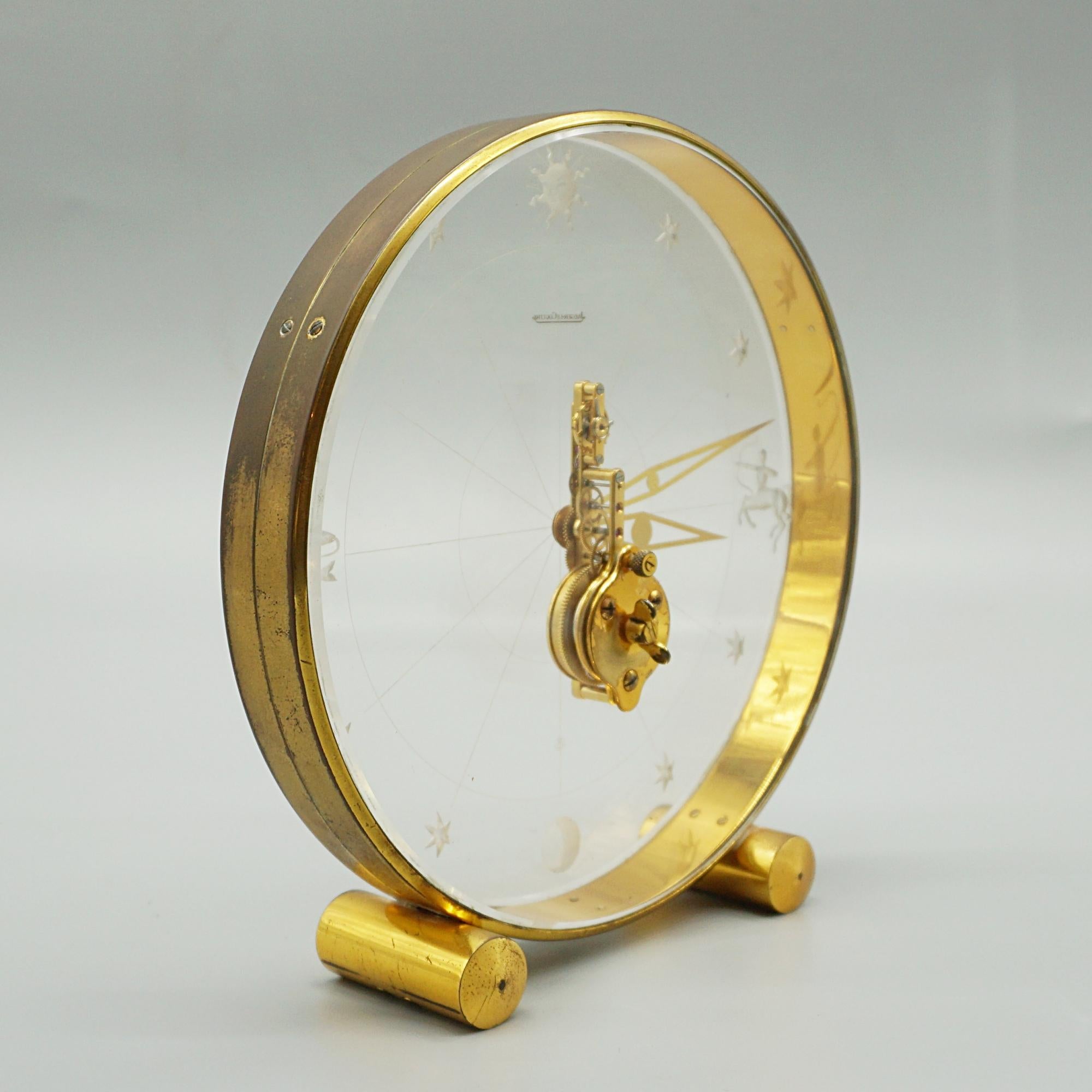 Mid-20th Century A Mid-Century Jaeger LeCoultre Zodiac Mantel Clock Circa 1960