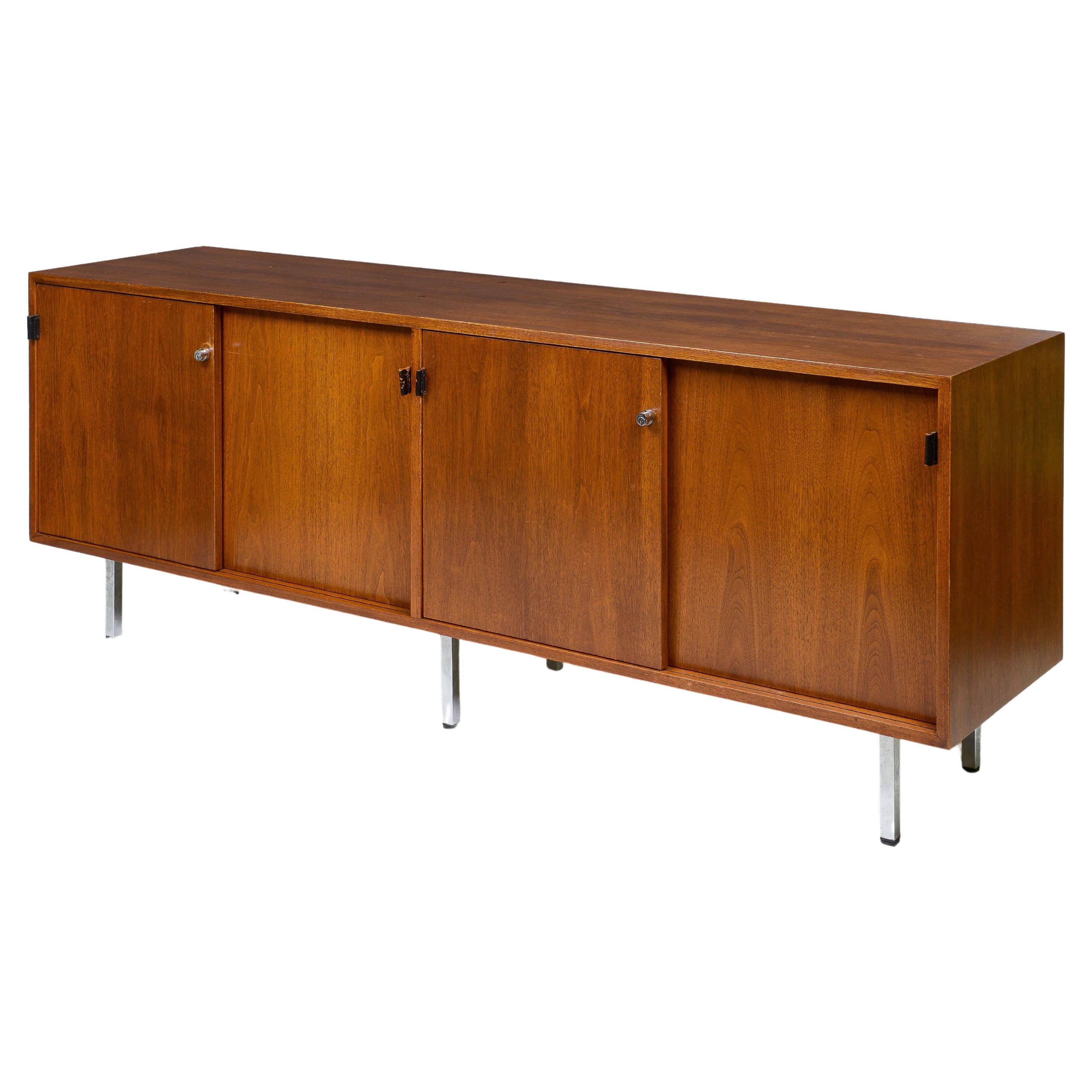 A Mid-Century Knoll Walnut Credenza For Sale