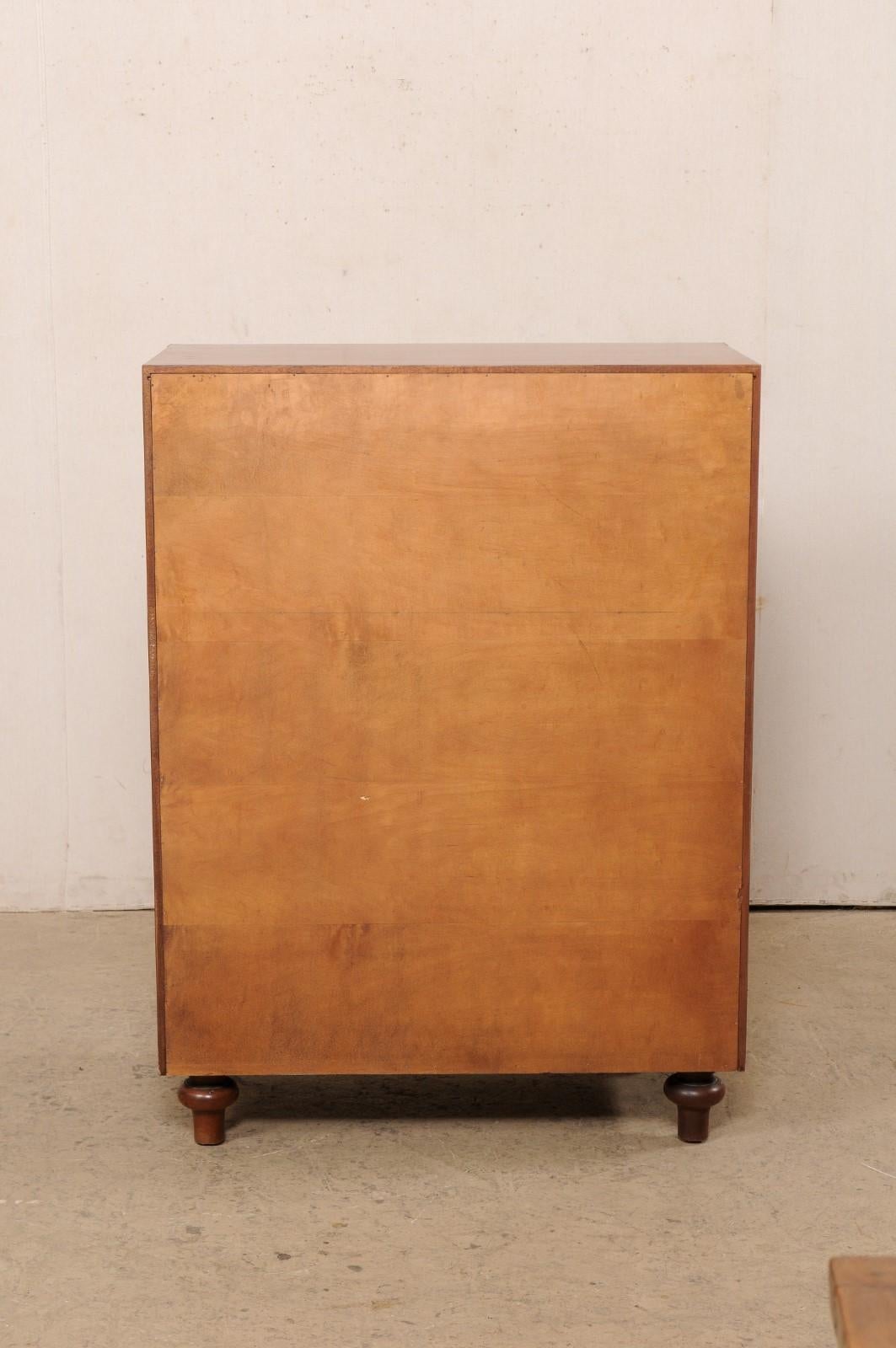 Mid-Century Mahogany Tall Campaign Chest W/Brass Hardware For Sale 4