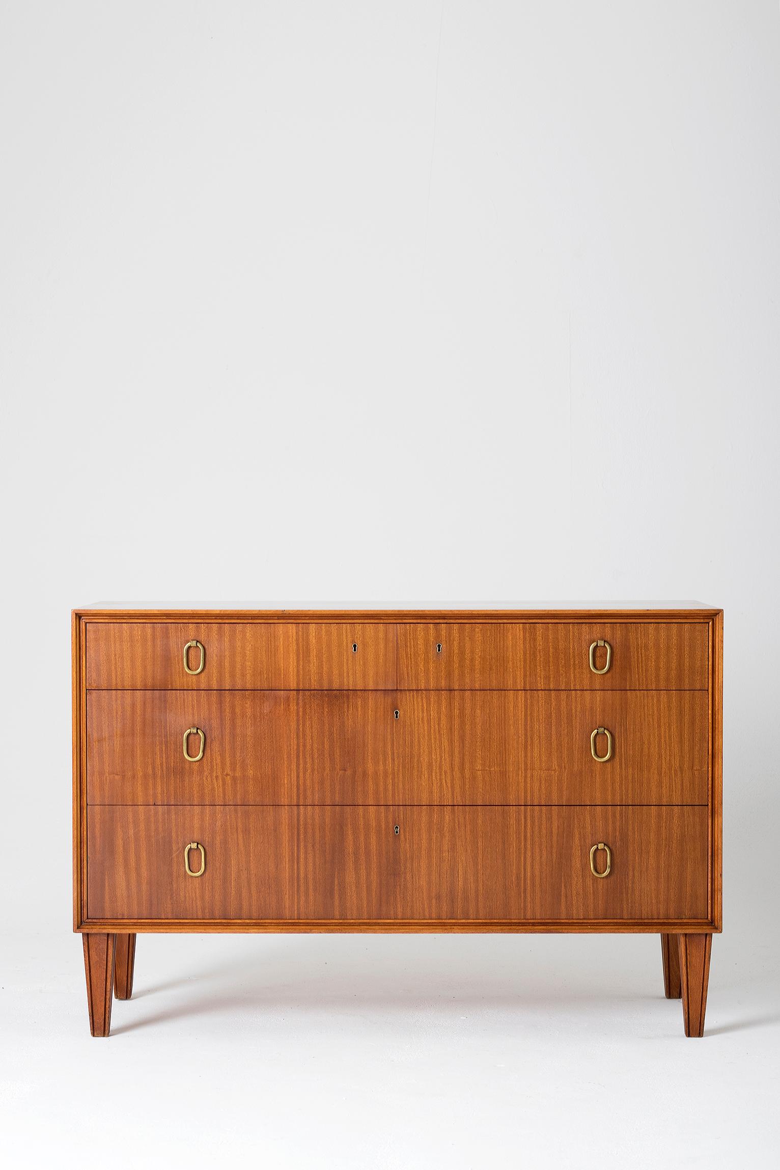 Mid-Century Modern Midcentury Mahogany Chest of Drawers by Axel Larsson for Bodafors