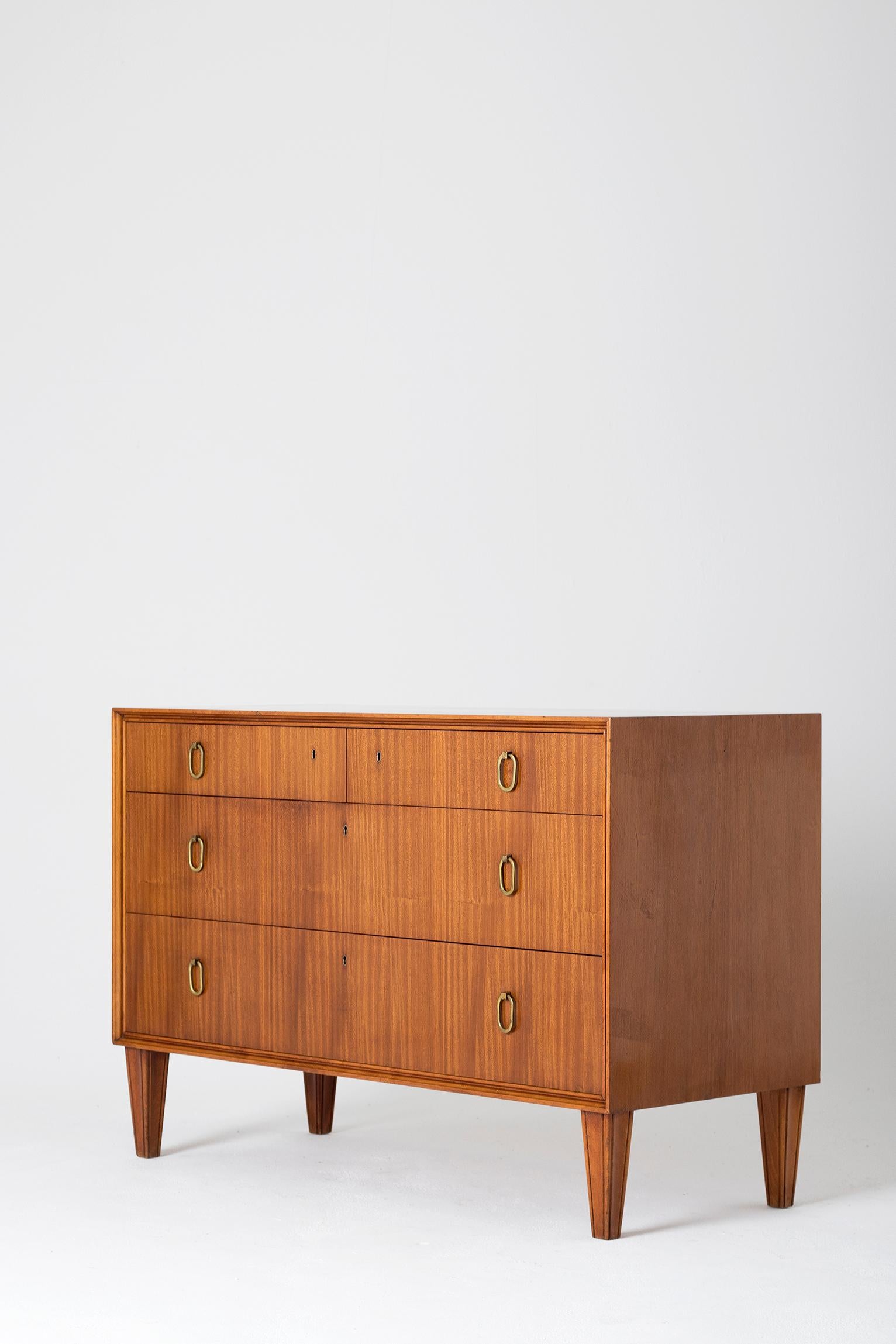 Swedish Midcentury Mahogany Chest of Drawers by Axel Larsson for Bodafors