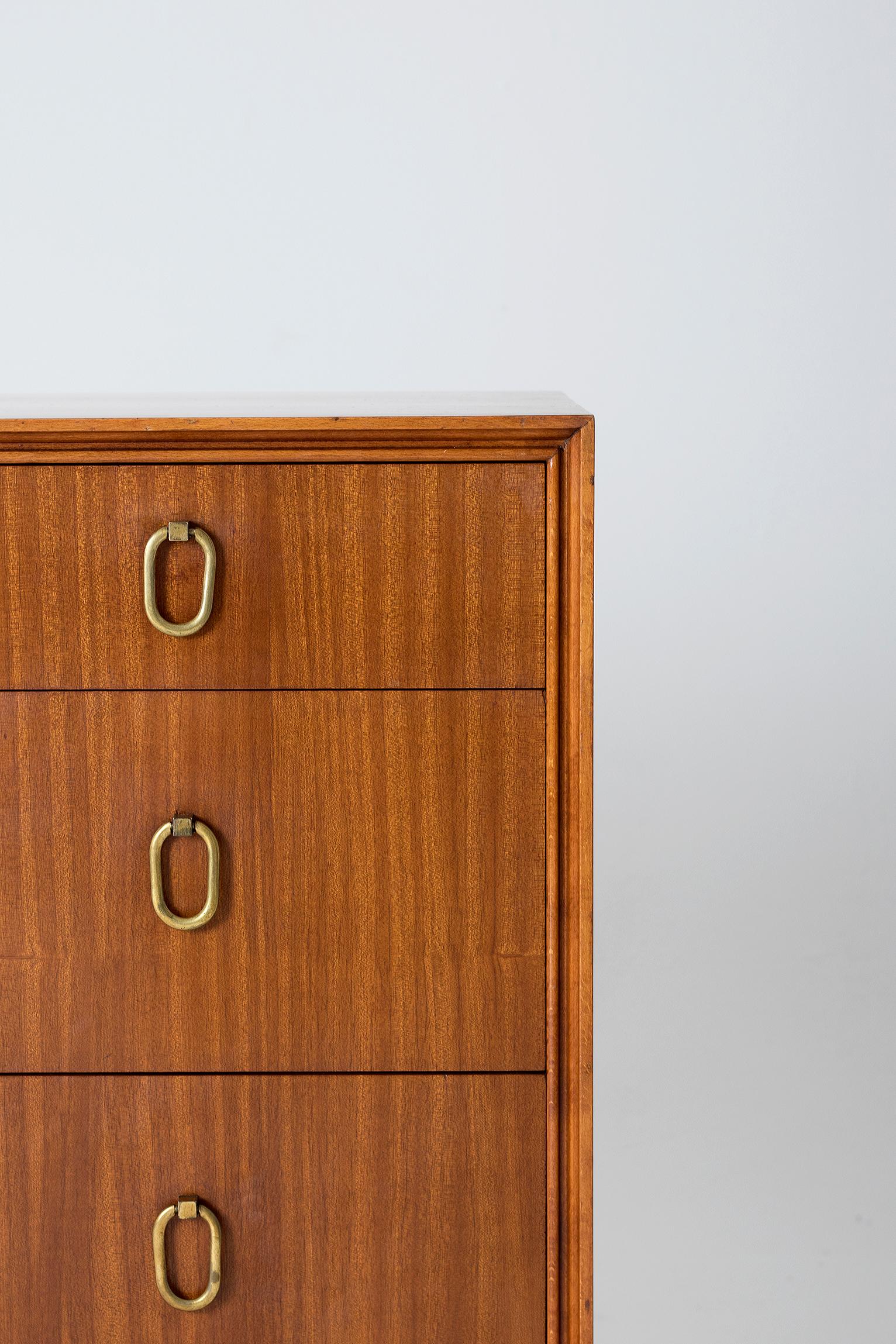 Midcentury Mahogany Chest of Drawers by Axel Larsson for Bodafors 1