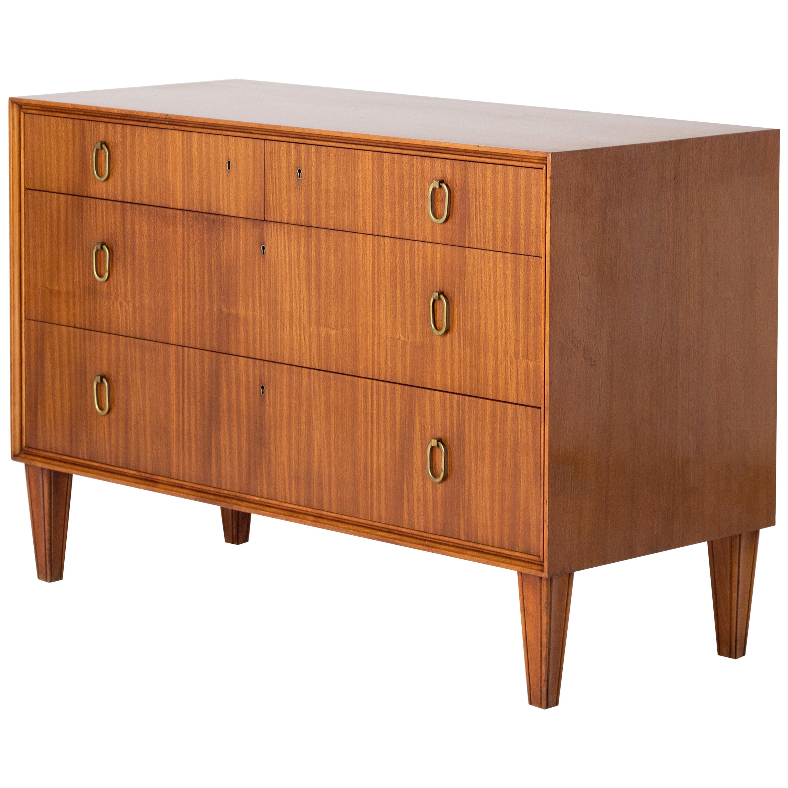 Midcentury Mahogany Chest of Drawers by Axel Larsson for Bodafors