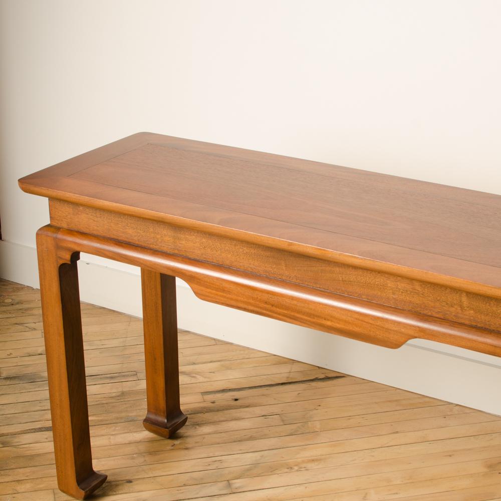 Midcentury Mahogany Console in the Manner of James Mont, circa 1950. In Good Condition For Sale In Philadelphia, PA