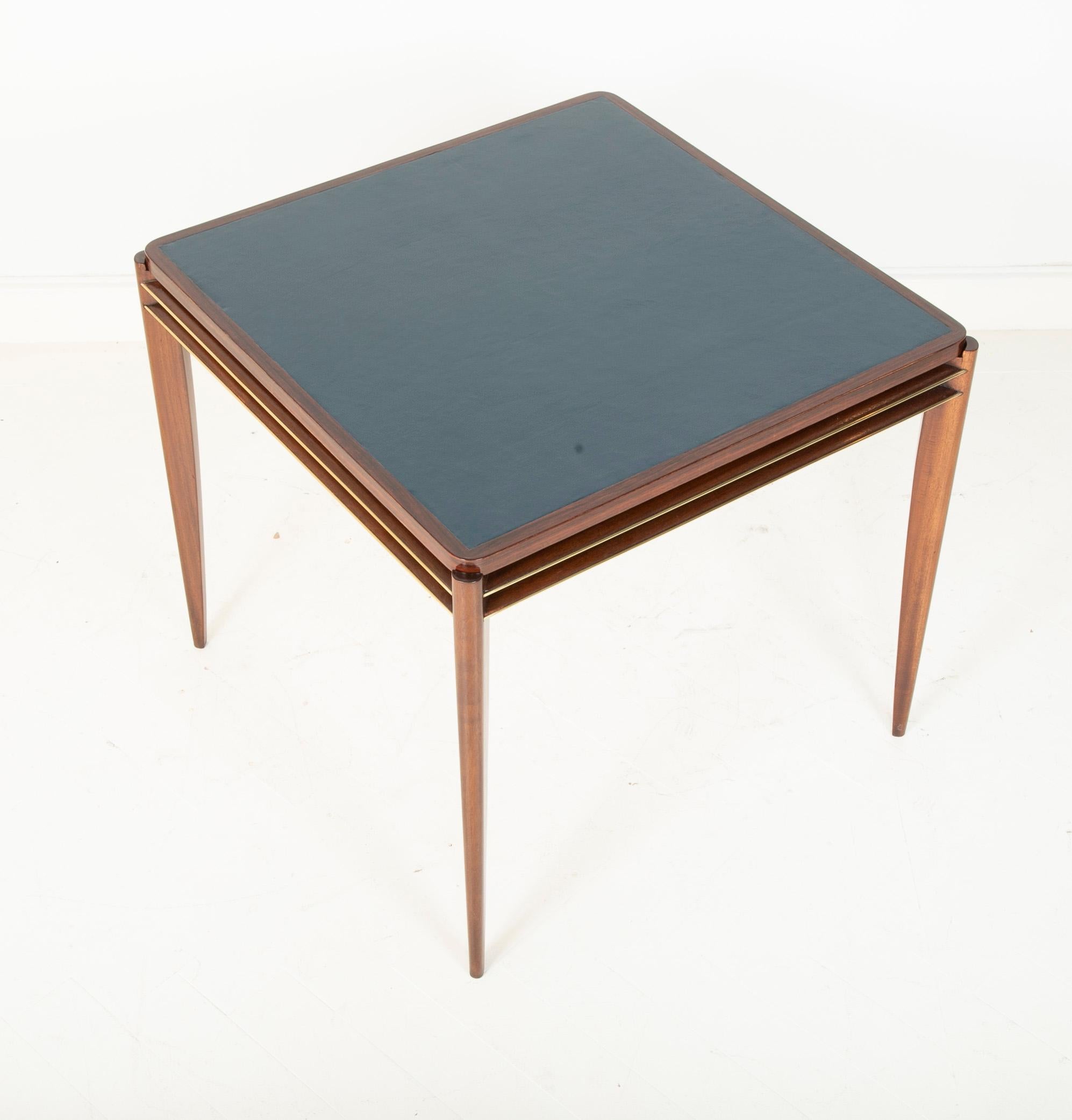 Mid-20th Century Midcentury Mahogany Games Table with Gilt Brass Detail