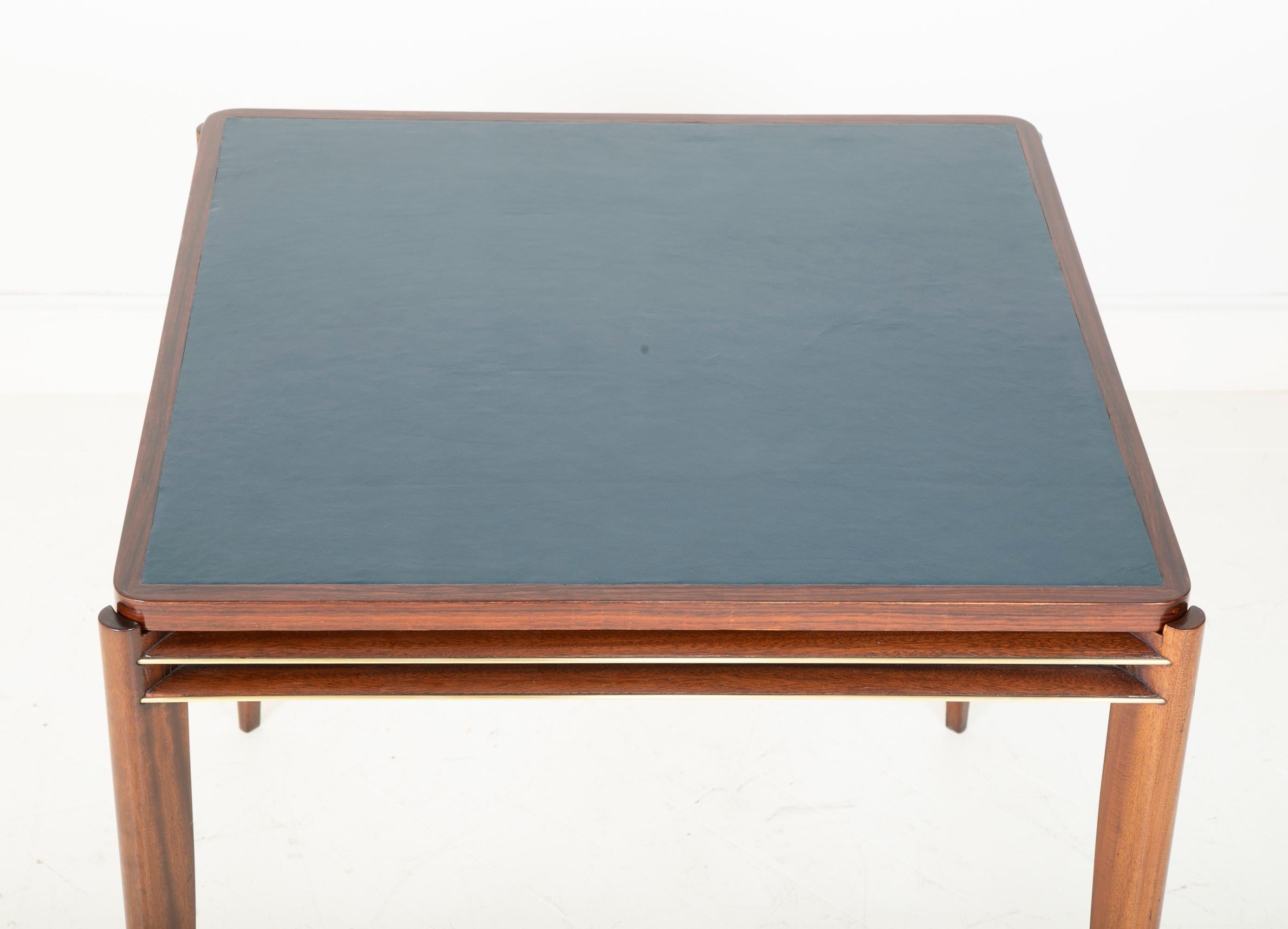 Midcentury Mahogany Games Table with Gilt Brass Detail 2