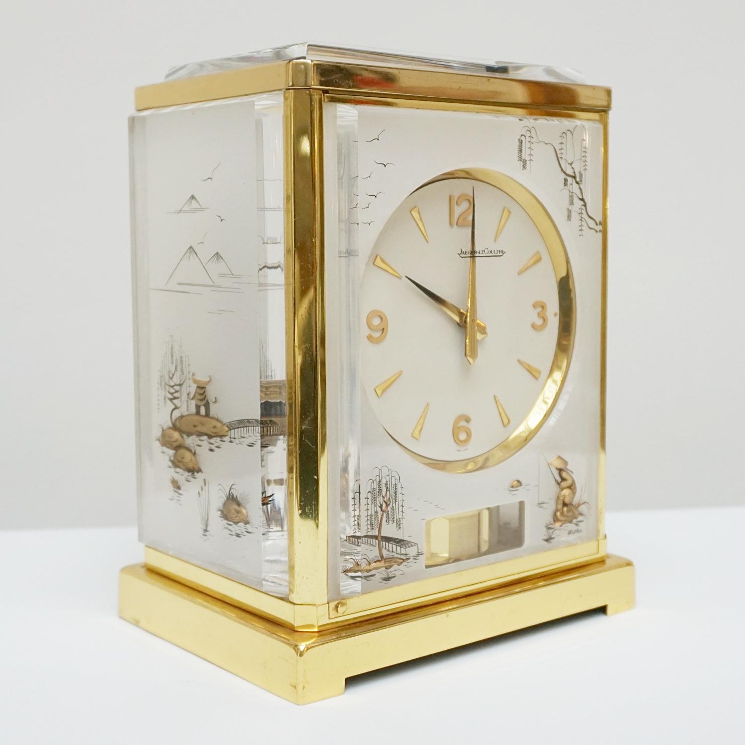 Midcentury Marina Atmos Clock by Jaeger-LeCoultre In Good Condition In Forest Row, East Sussex