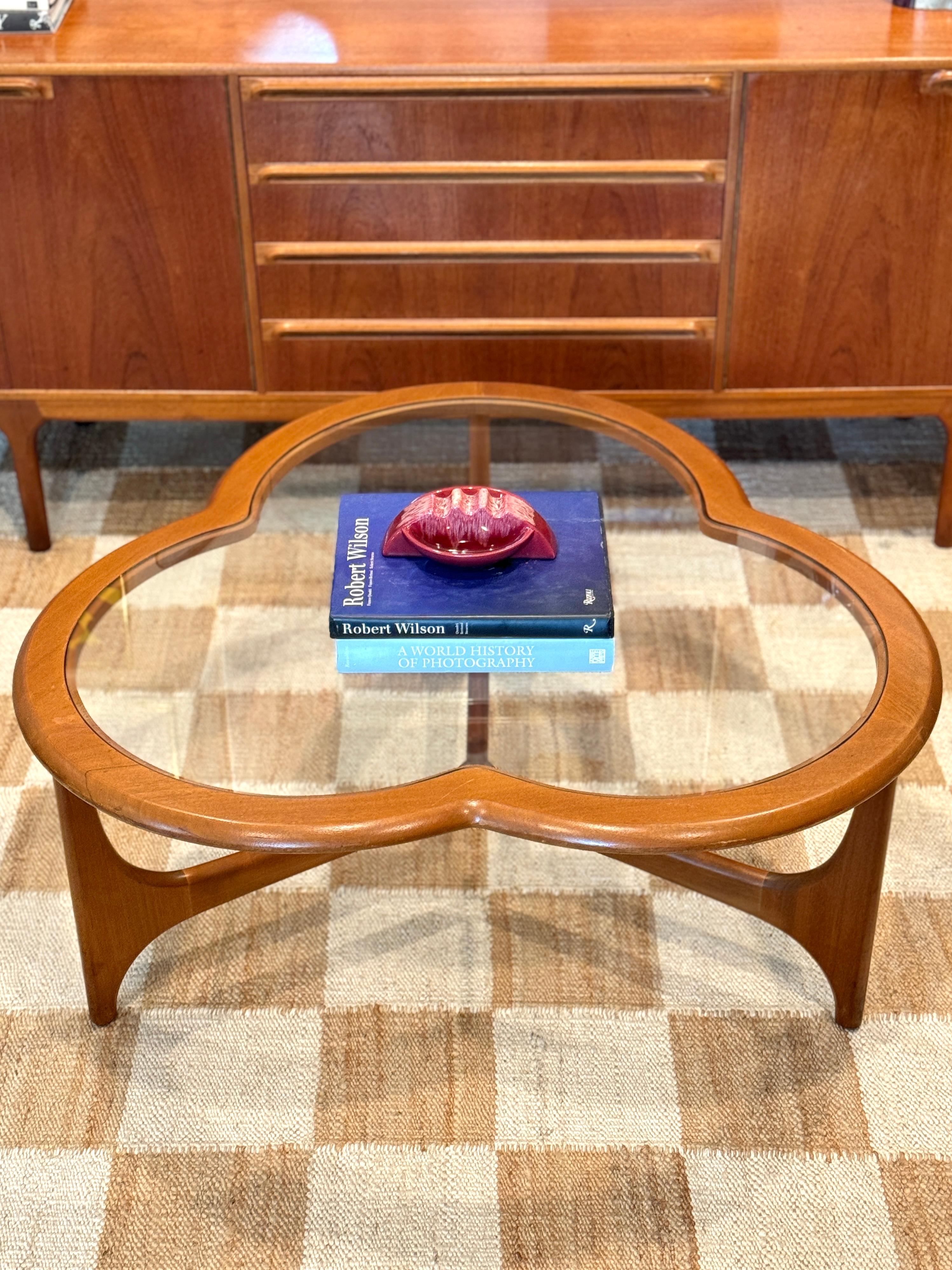European A mid century modern 3 leaf clover coffee table from the Stonehill Stateroom