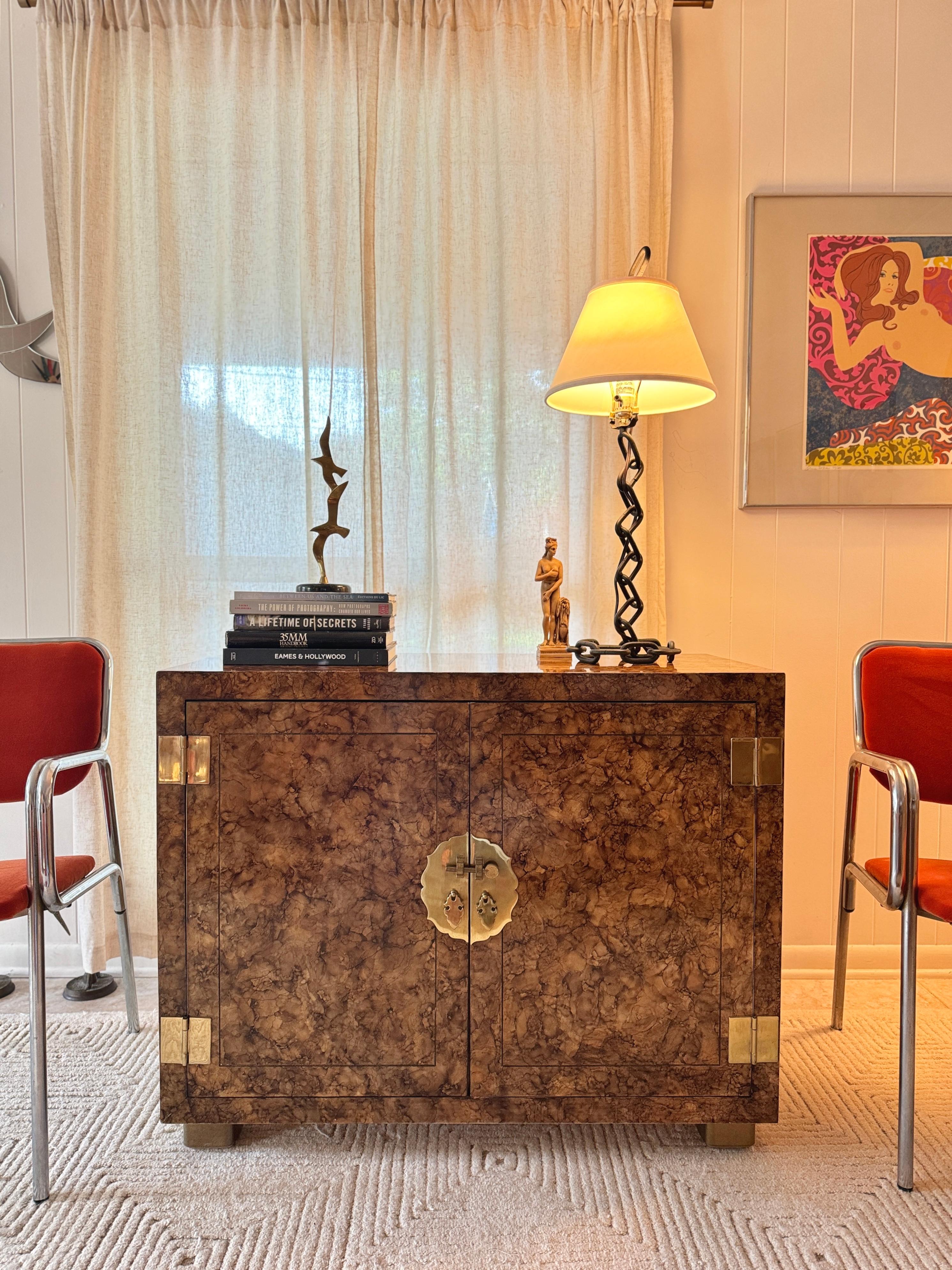 A mid century modern Asian-inspired tortoise cabinet by Henredon, circa 1970s 12