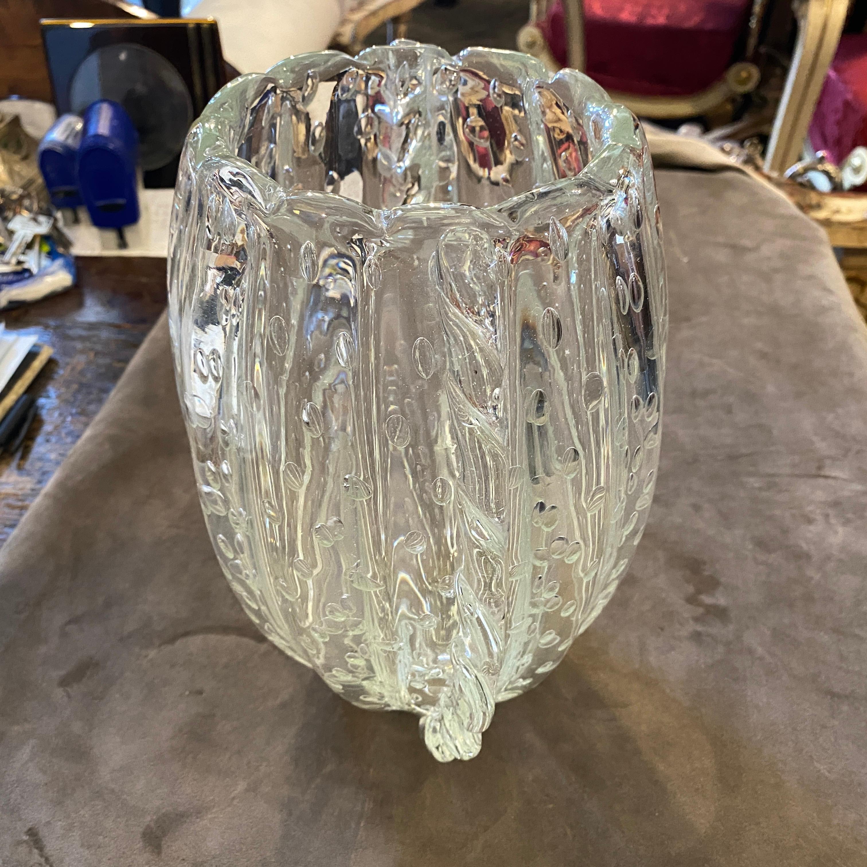 Mid-Century Modern Barovier e Toso Translucent Murano Glass Vase, 1960s 1